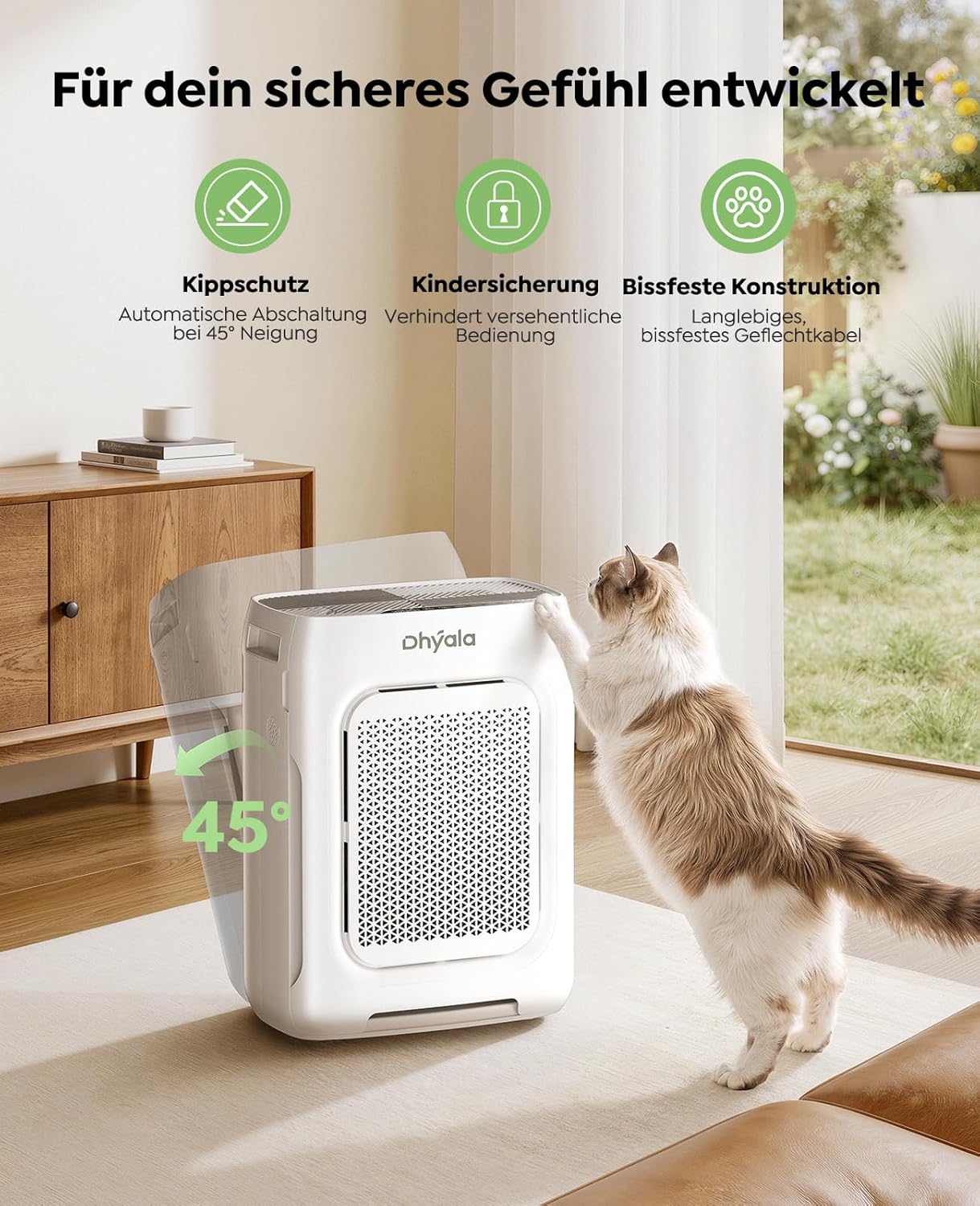 Luftreiniger für große Räume bis zu 3000 ft² (ca. 280 m²), waschbarer H13 HEPA-Doppelfilter, intelligenter WLAN-Luftqualitätsmonitor, ideal für Haustiere, Allergiker, Staub- und Pollenbekämpfer – Bild 8