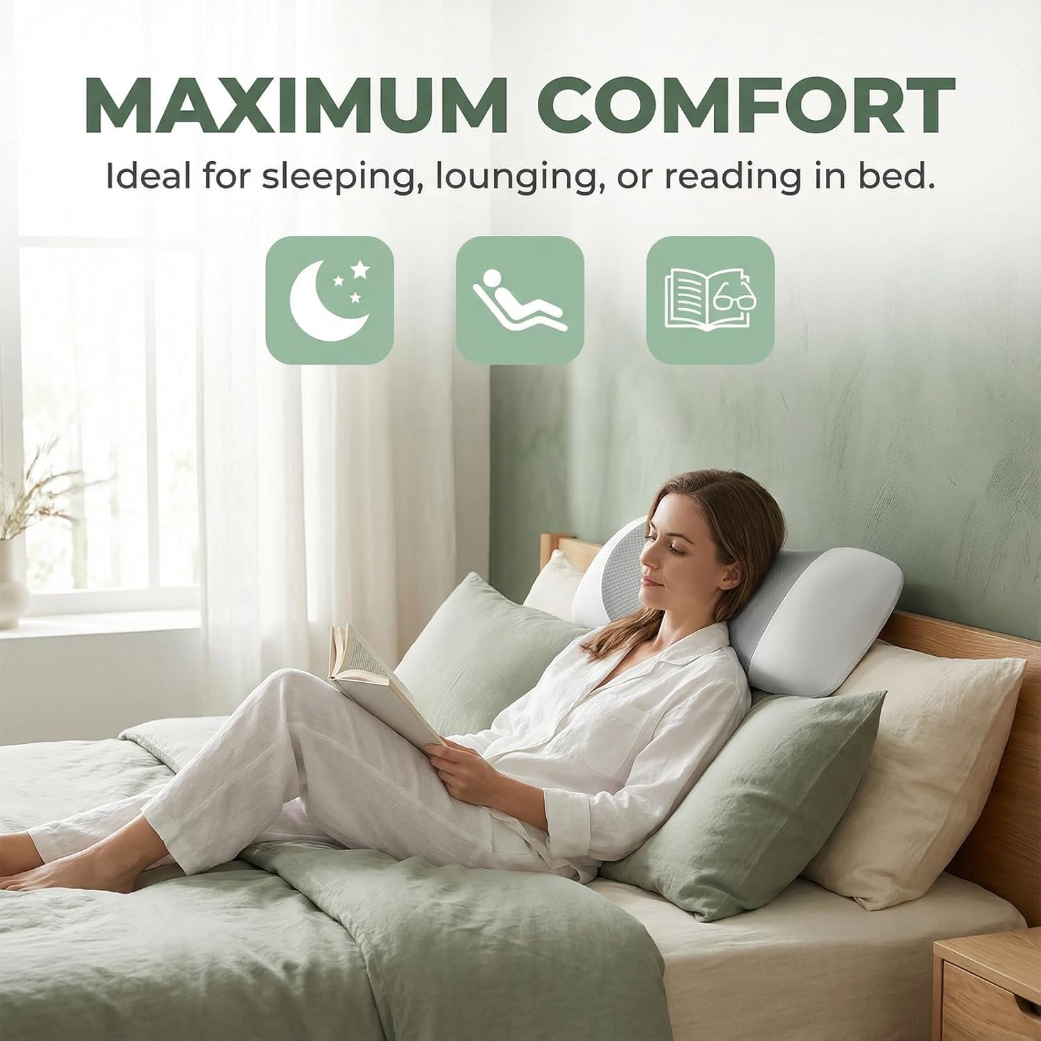 Ergonomisches Lendenkissen für Bett und Sofa – orthopädisches Lendenwirbel-Entlastungskissen, Memory-Schaum-Rückenkissen, Rückenstützkissen für Seitenschläfer und Rückenschläfer – Bild 5