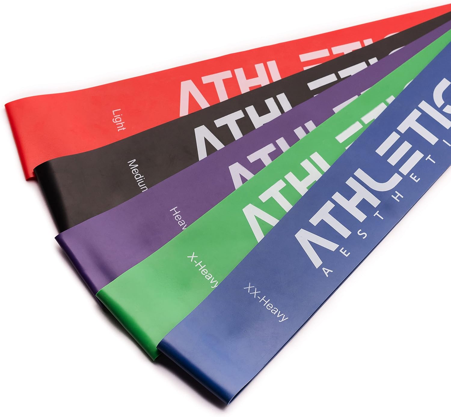 Athletic Aesthetics Premium Fitnessband-Set (Fitnessband-Sets + Tasche und Übungsanleitung) – Widerstandsbänder, Widerstandsbänder, Widerstandsbänder, Trainingsbänder, Loop-Bänder, Mini-Bänder. – Bild 6