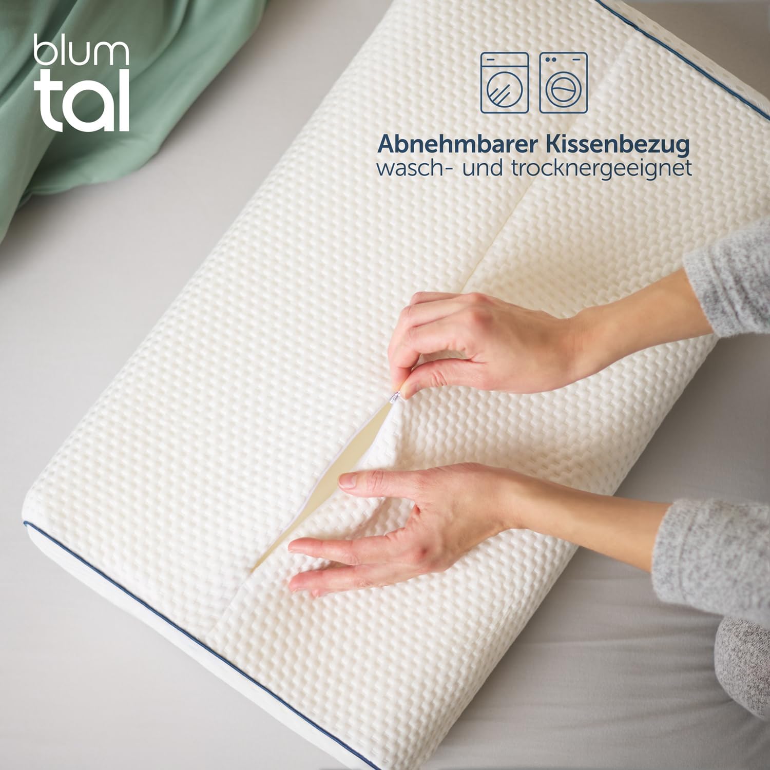 Blumtal Nackenstützkissen, orthopädisches Kissen, Memory-Schaum-Kissen, Öko-Tex-zertifiziertes Kissen, Nackenschmerzkissen, ergonomisches Kissen, Seitenschläfer, Nackenkissenbett – Bild 5