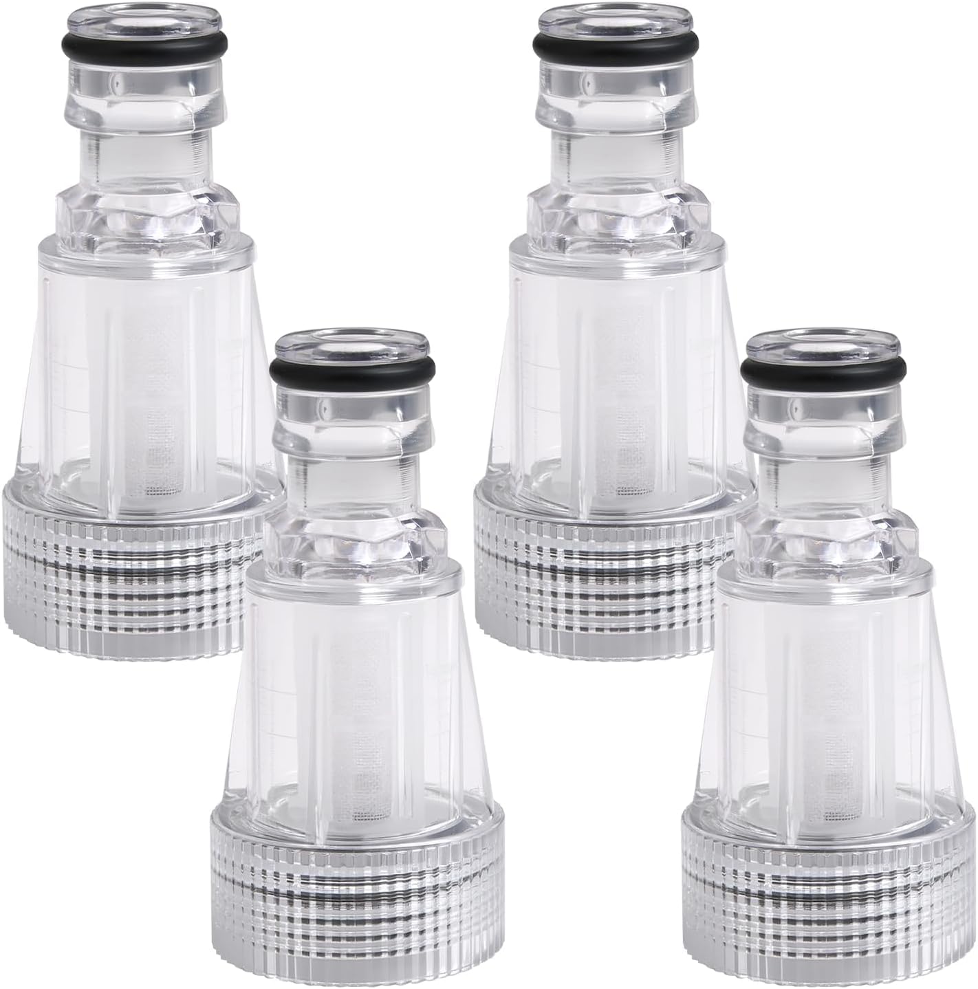 4 Stück Wasserfilter für Hochdruckreiniger, 3/4 Zoll Anschluss für Hochdruckreiniger mit Schnellkupplung, Gartenschlauch, Filterrohr für Gartenpumpe, Gartenbewässerung, Wohnmobil, Haushalt