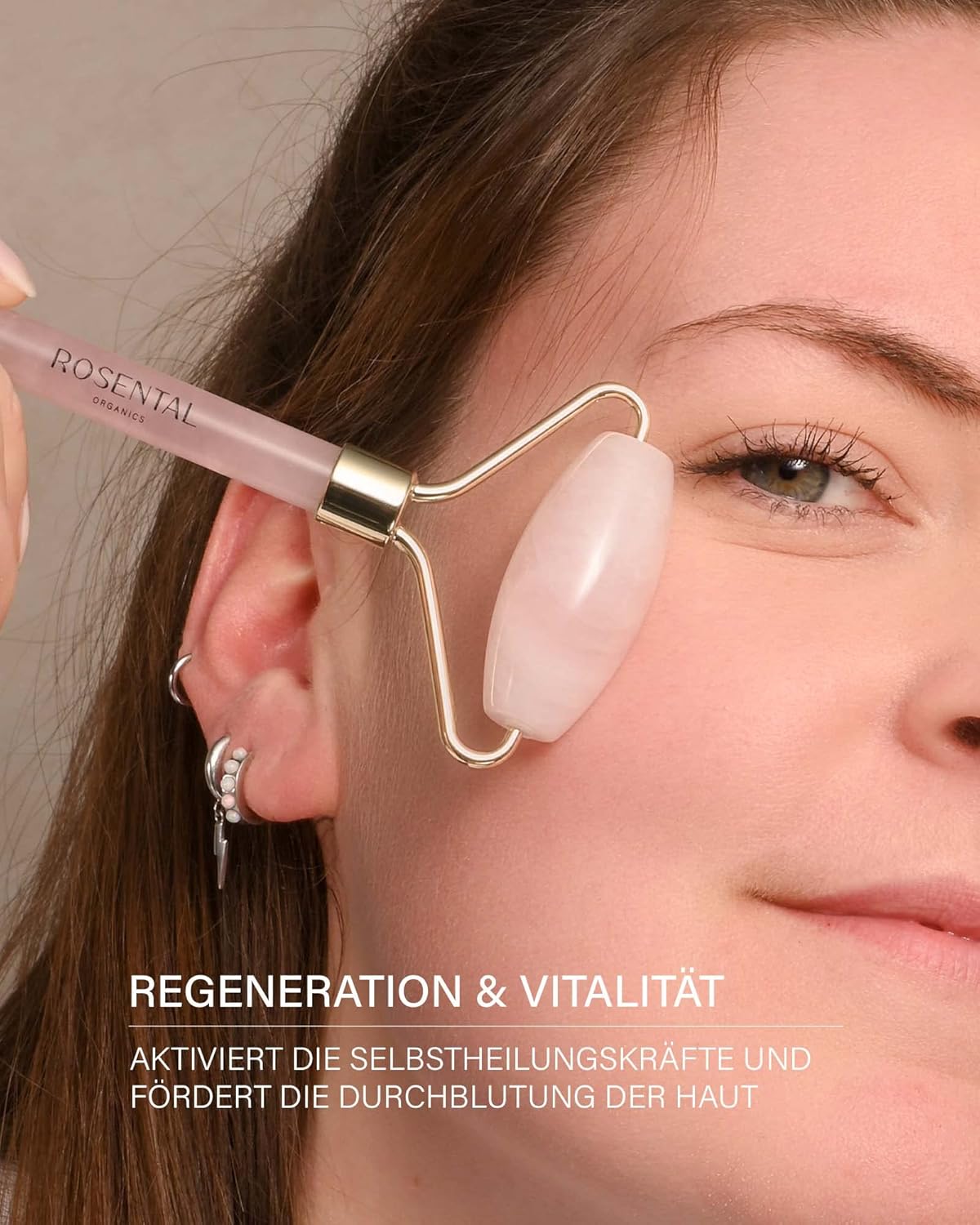 Rosental Organics® Gesichtsroller mit Anti-Aging-Wirkung gegen Falten, wohltuend für die Haut, Hautstraffung durch Gesichtsmassageroller, 100 % natürlich – Bild 2