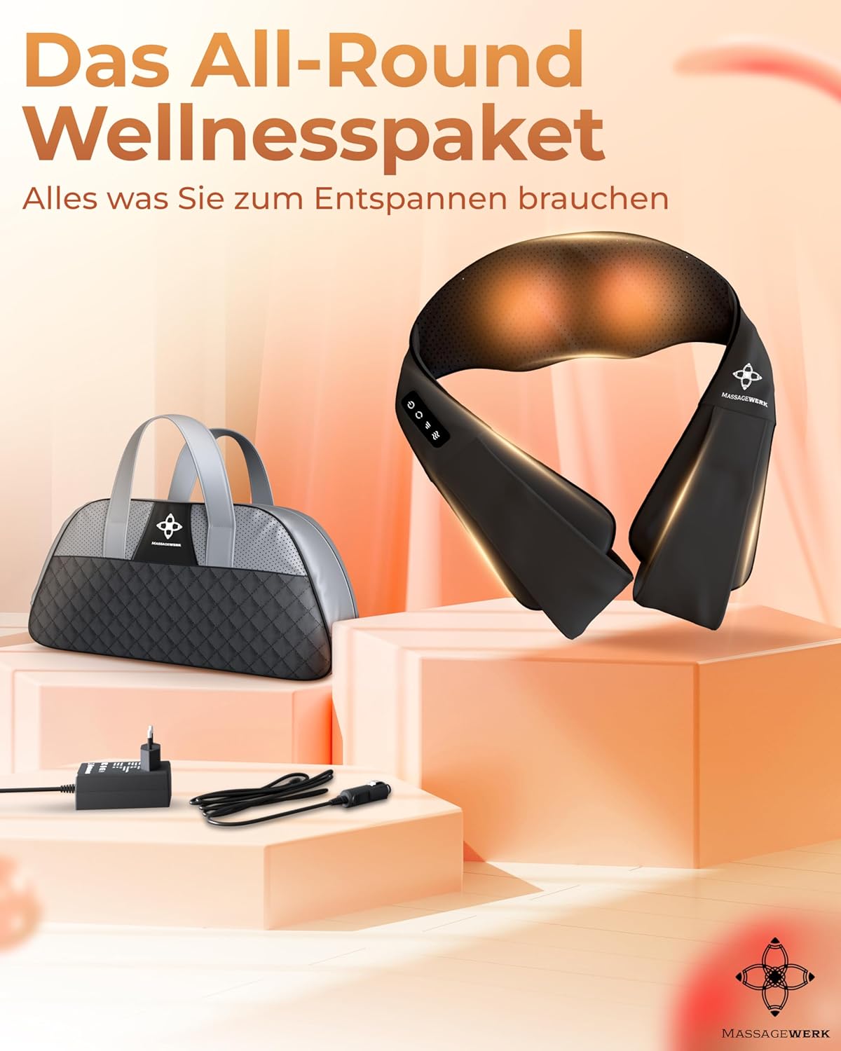 Shiatsu Rücken- und Nackenmassagegerät | Elektrisches Nackenmassagegerät mit Wärmefunktion | Ergonomisch, ideal zur Linderung von Muskelverspannungen und Schmerzen – Bild 8