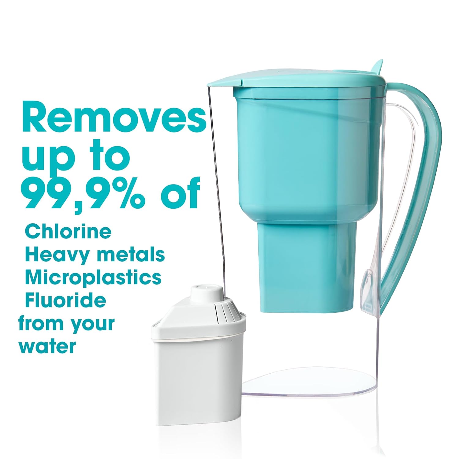 Wasserfilterkanne 1,4 L – Aktivkohlefilter aus Kokosnuss – BPA-frei – ohne Ionenaustauscher – Kalkfilter für Trinkwasser & Leitungswasser – pH 9 – Wasserfilterkanne – Filterkanne ALKANATUR – Bild 2