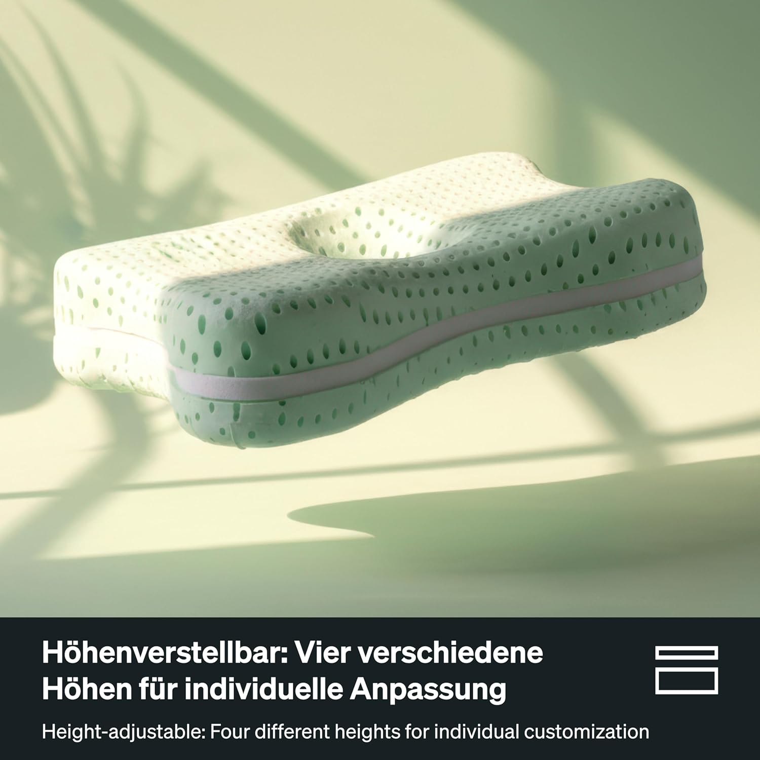 BLACKROLL Recovery Pillow Plus (60 x 40 cm) – Höhenverstellbares ergonomisches Nackenkissen (6-13 cm) aus Memory-Schaum, für Seiten-, Rücken- und Bauchschläfer, hergestellt in Deutschland – Bild 4