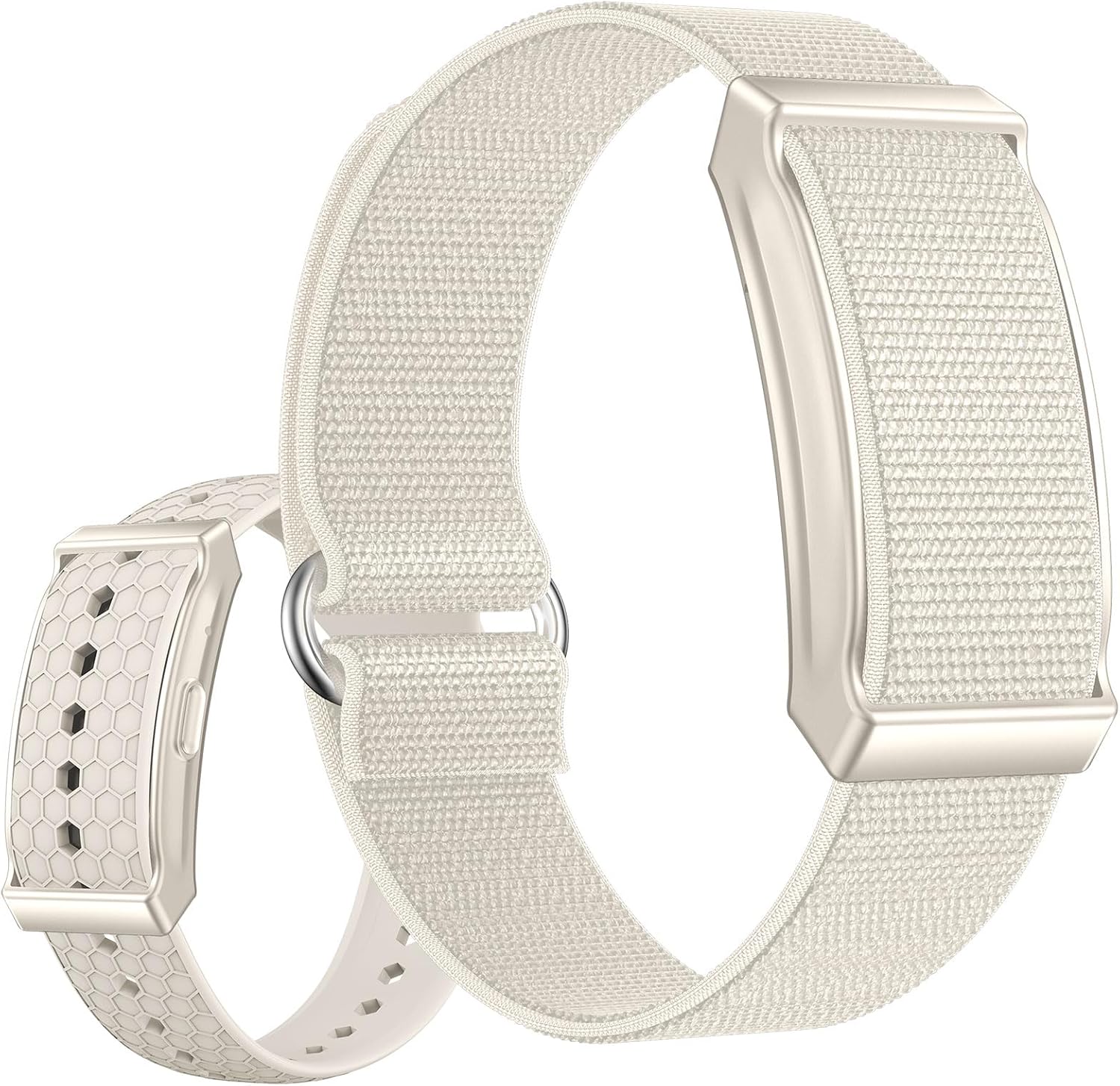 findtime Aktivitäts-Tracker, Fitness-Armband ohne Display, Schrittzähler, Schlaf-Monitor, Herzfrequenz-Monitor, Kalorien-Distanz-Tracking, Multisport-Modi, IP68, wasserdicht, leicht, 2 Armbänder, Weiß