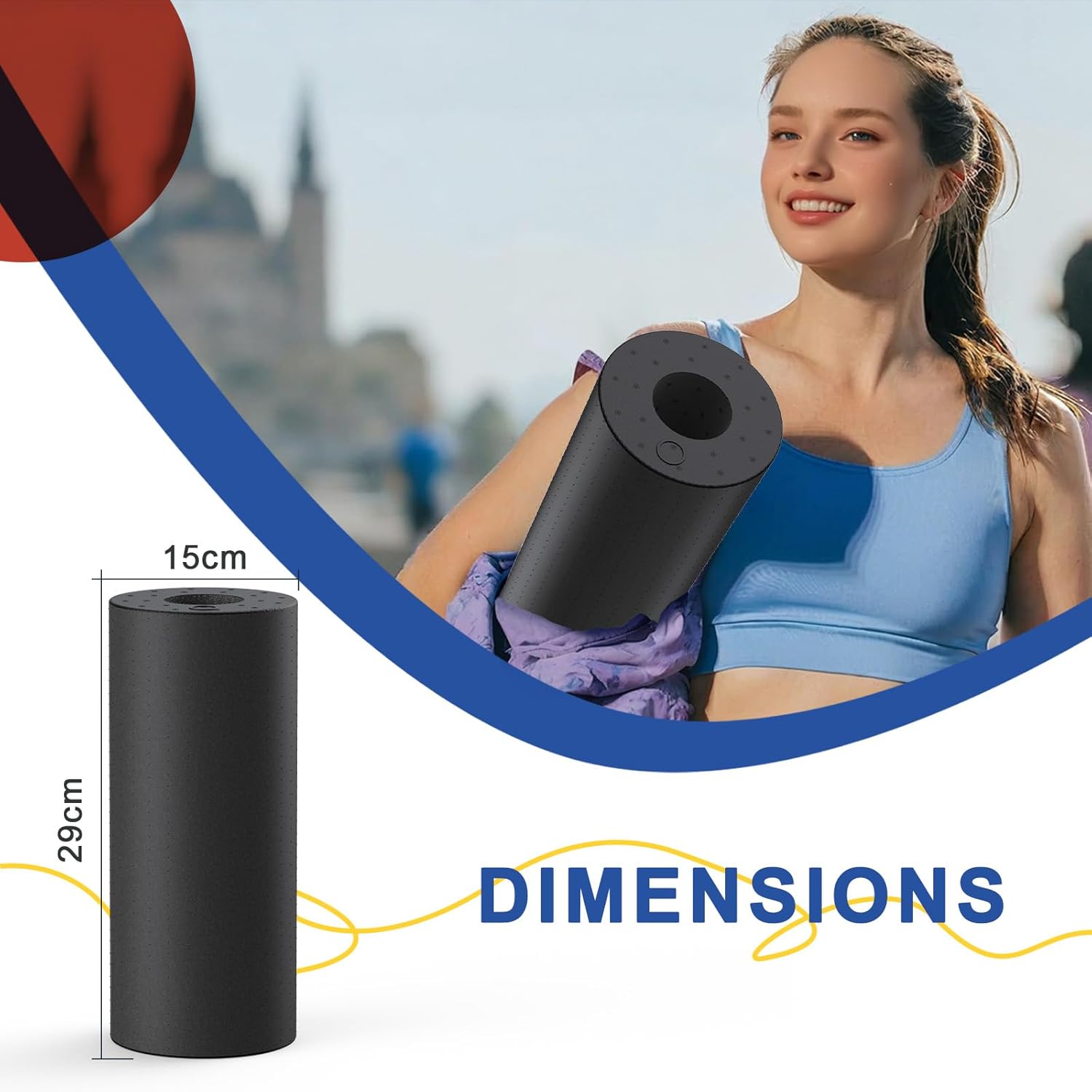 SURFOU Faszienrolle Wirbelsäule Rücken 29 x 15 cm, Massage-Schaumstoffrolle, nur 130 g, ultraleicht, für tiefes Gewebe, Muskelentspannung & Erholung, ideal für Fitness & Yoga zu Hause – Bild 2