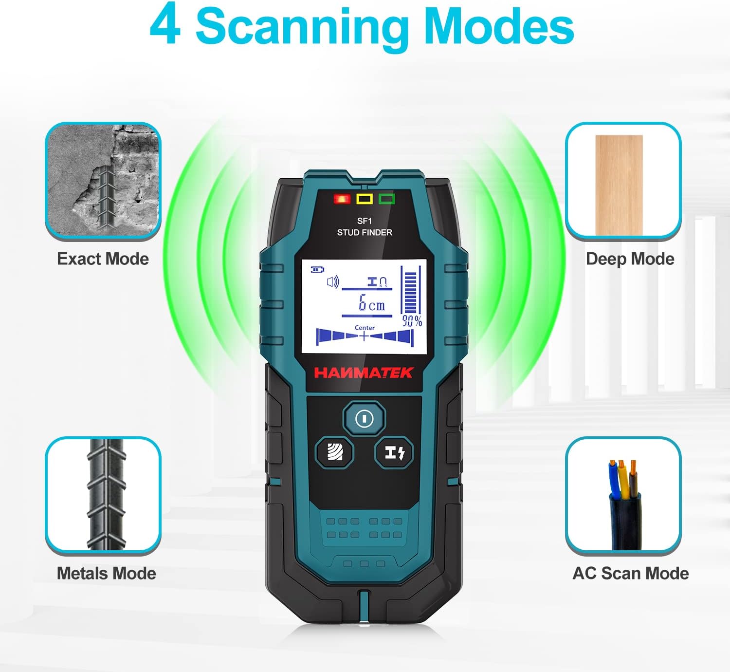 HANMATEK SF1 Kabelsucher Detektor Wandscanner Detektor Multifunktionaler Bolzensucher Holz/Eisenmetalle/Nichteisenmetalle/Kabel – Bild 7