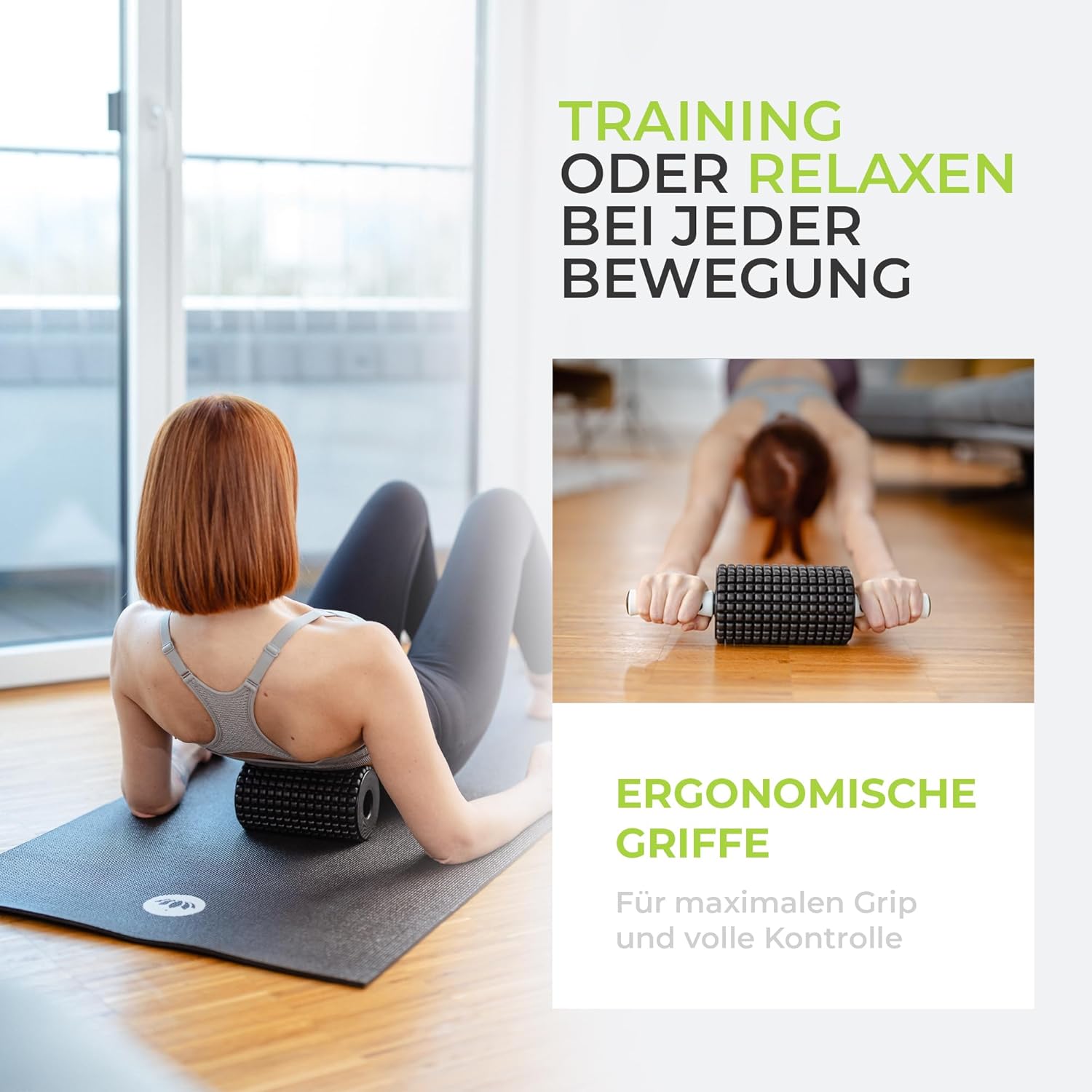 Faszienrolle 2-in-1 – Bauchrolle & Massagerolle | Rücken & Wirbelsäule schnell entspannen | Oberschenkelrolle, Beinrolle und Rückenrolle | Effektive Massage und Muskelregeneration für Sportler – Bild 7
