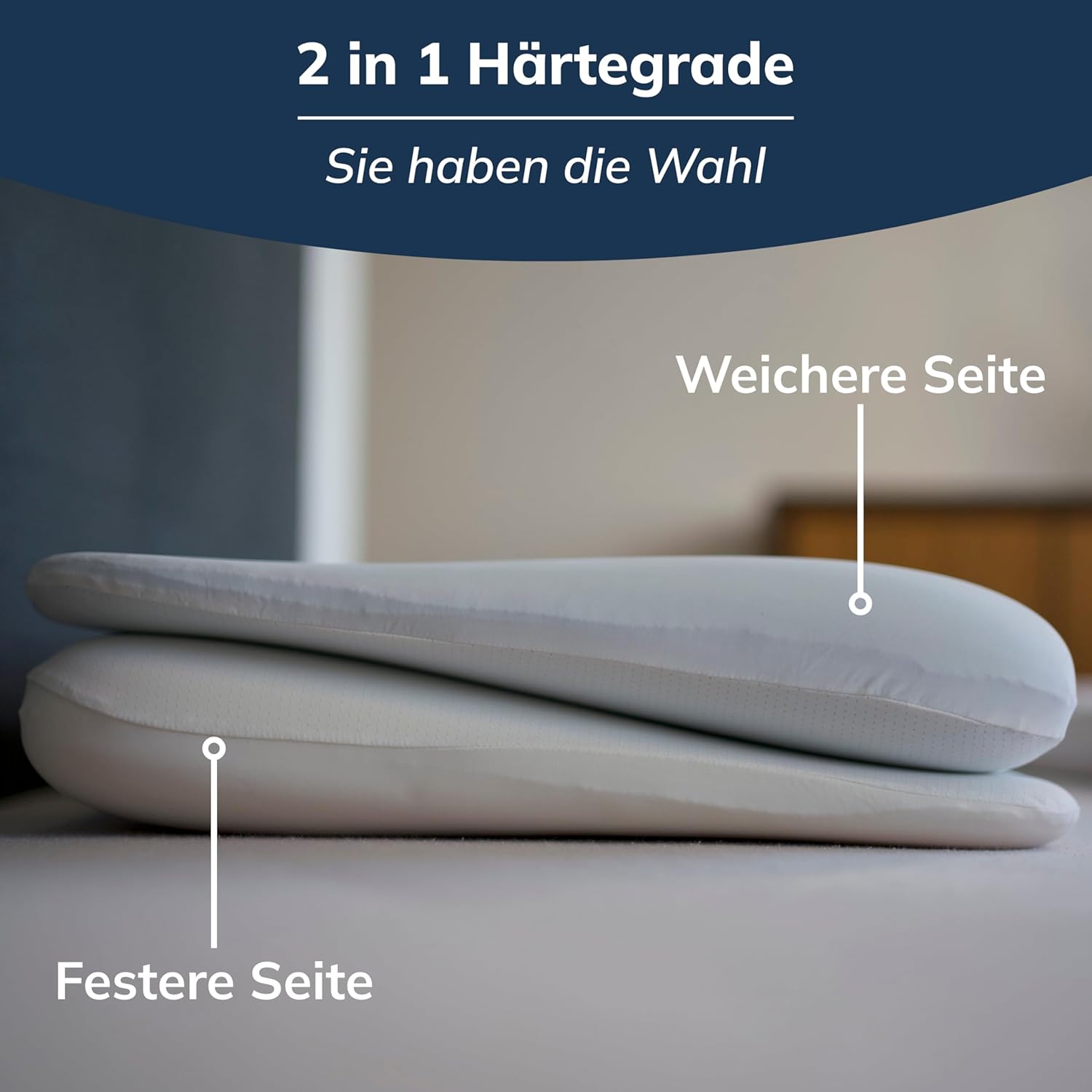 CALMONT - Seitenschläferkissen mit Bezug I RedDot-Award-Gewinner I Seiten+-Kissen I Bauchschläferkissen I Ergonomisches Kissen, das ich mit Swiss Doctor entwickelt habe (70 x 40 cm) – Bild 4