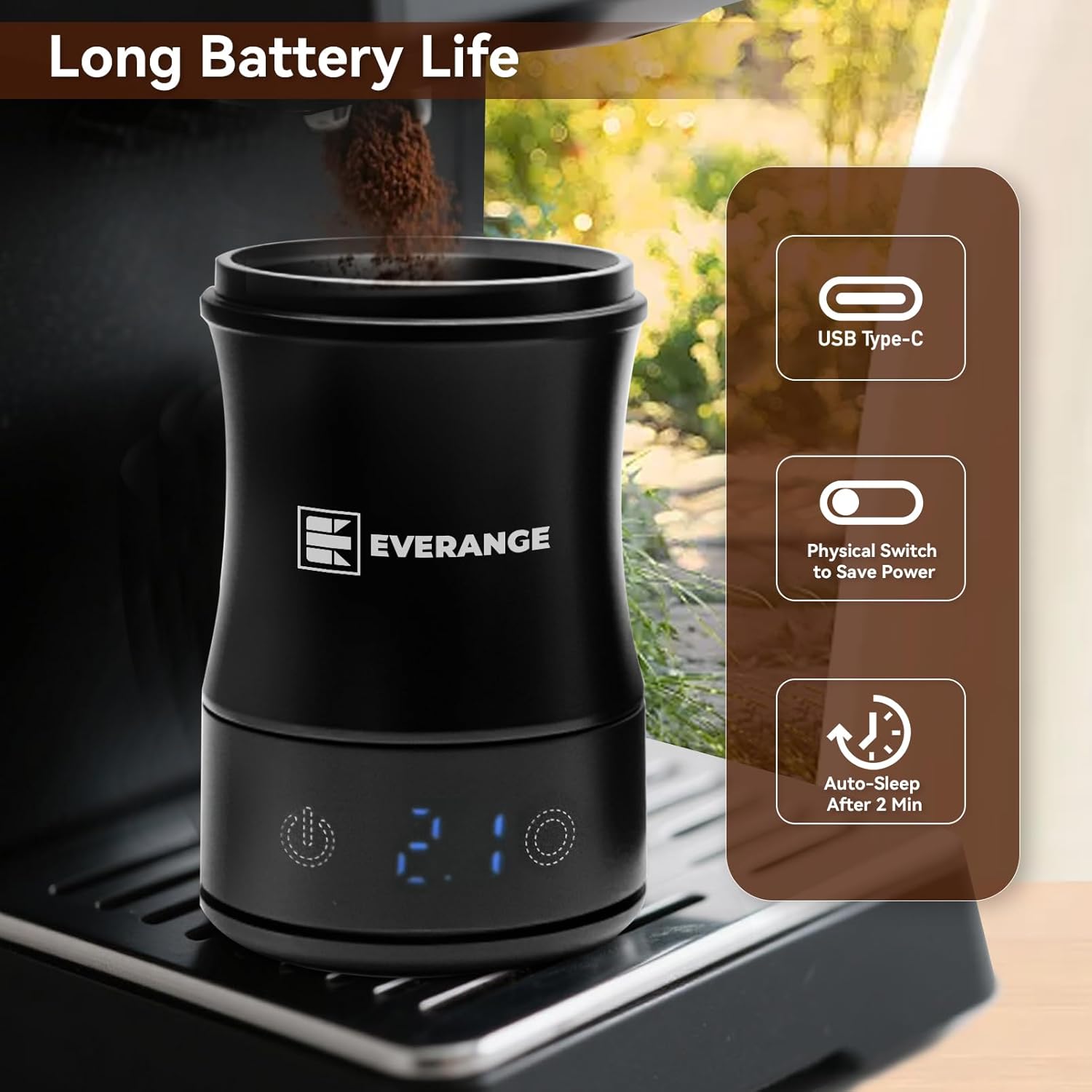 Mini-Kaffeewaage mit Timer, wiederaufladbare Espressowaage, präzise Waage für Espresso und Übergießen, tragbare digitale Küchenwaage mit Dosierbecher – Bild 7