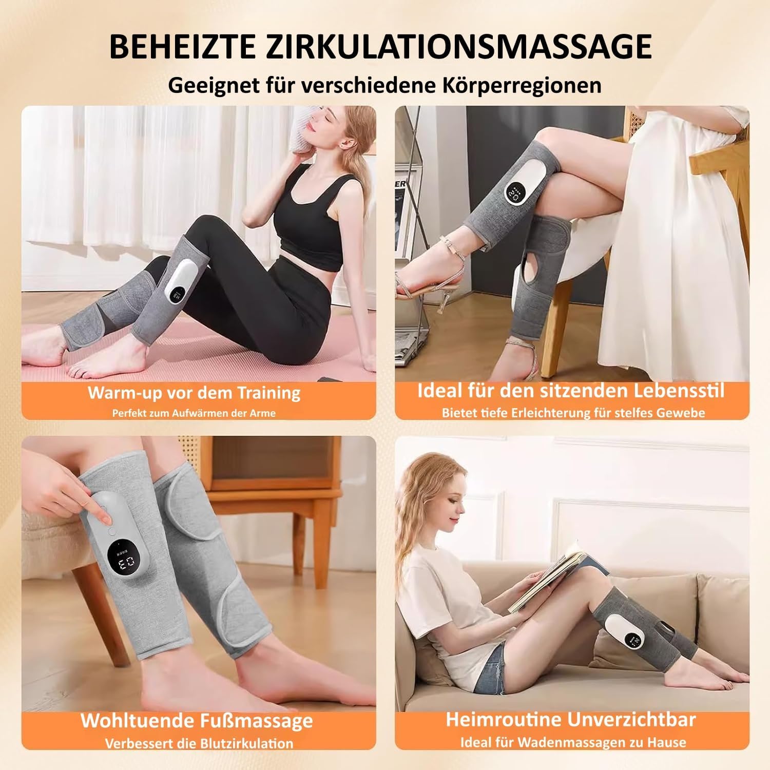 Minasa 3-in-1-Massagegerät für schmerzfreie und vitale Beine, lindert Müdigkeit in den Beinen und schenkt Ihnen neue Energie nach einem langen Arbeitstag. (2 x Massagegerät, grau) – Bild 2