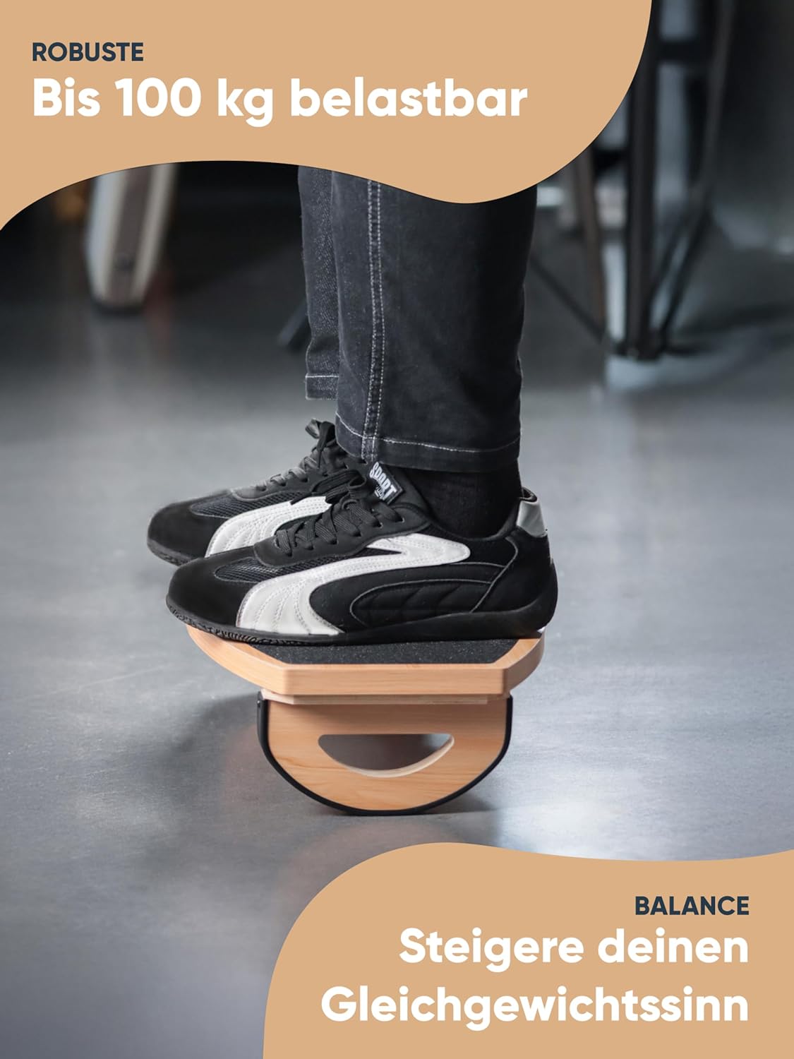 UNITURE Ergonomischer Fußstützen-Schreibtisch aus Holz (für eine bessere Sitzhaltung). Fußhocker, Fußstützen-Schreibtisch, Fußstütze, Fußstütze unter dem Schreibtisch, Fußstütze – Bild 3