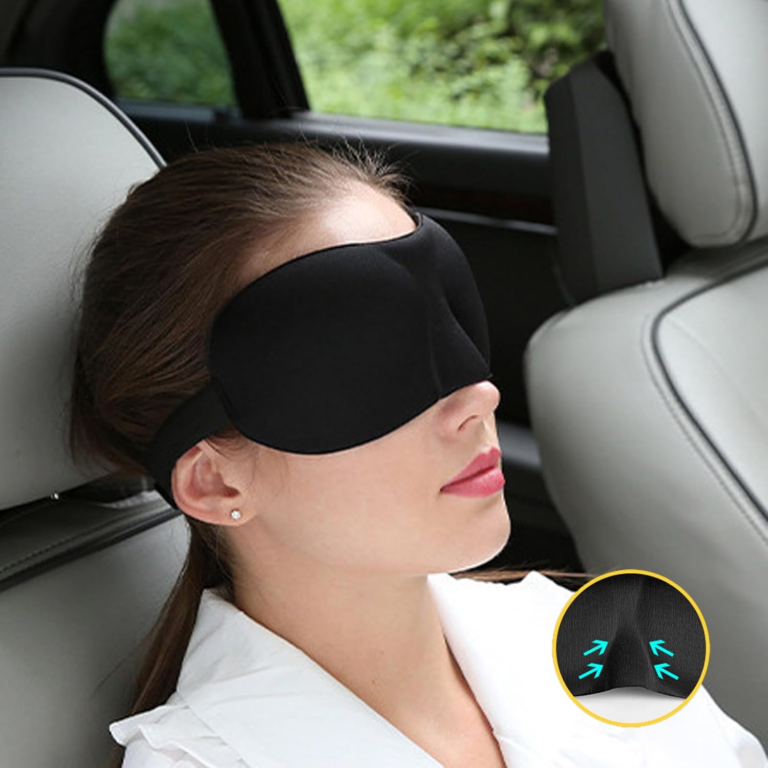 Schlafmaske – 3D-Maske gegen Licht | Atmungsaktive Augenabdeckung für Reisen, Flugzeug, Meditation, Spa, Ruheraum – Bild 9