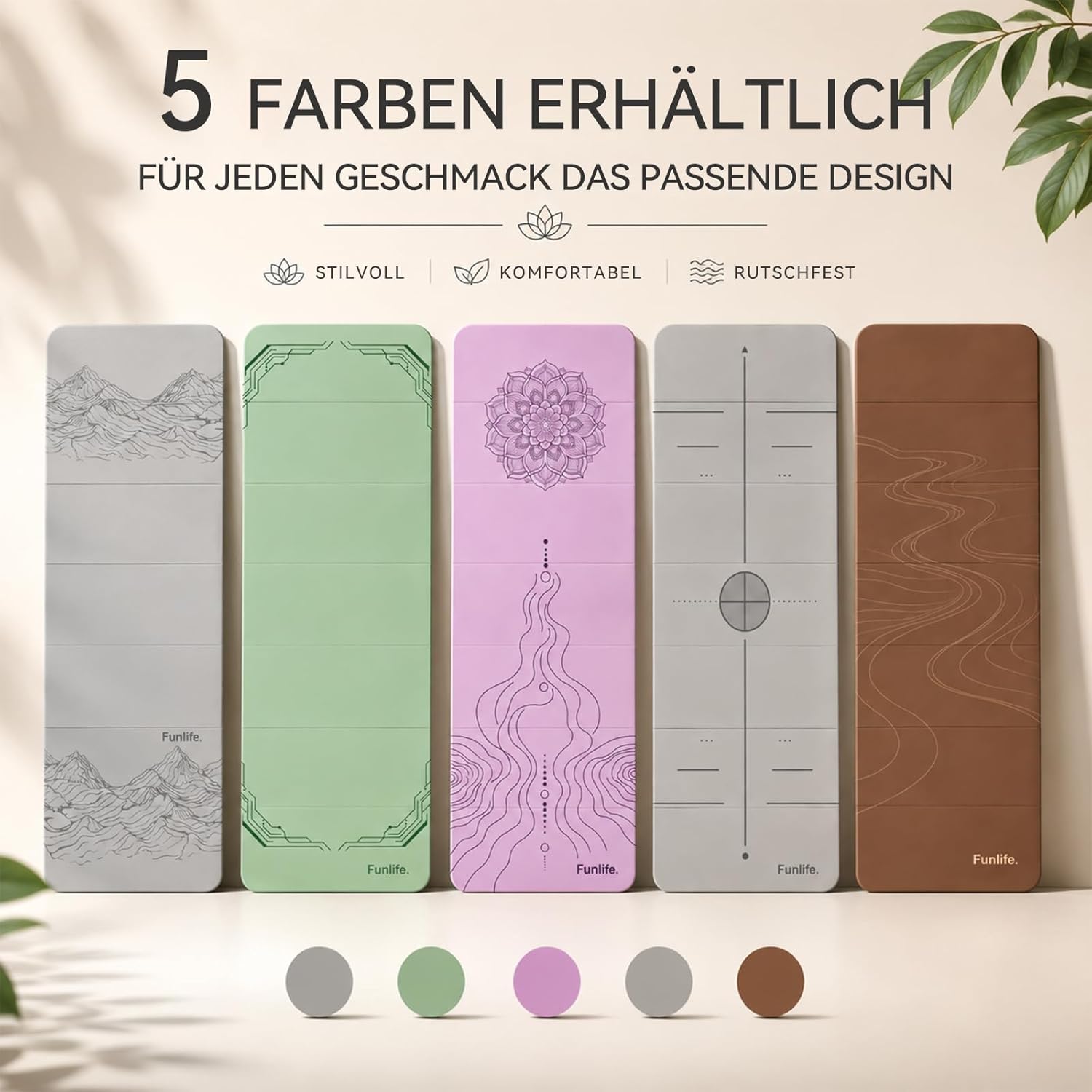 FunLife faltbare Yogamatte 10 mm – extra dicke Fitnessmatte für Yoga, Pilates & Gymnastik, rutschfeste Trainingsmatte, platzsparend, faltbar, für drinnen und draußen – Bild 9
