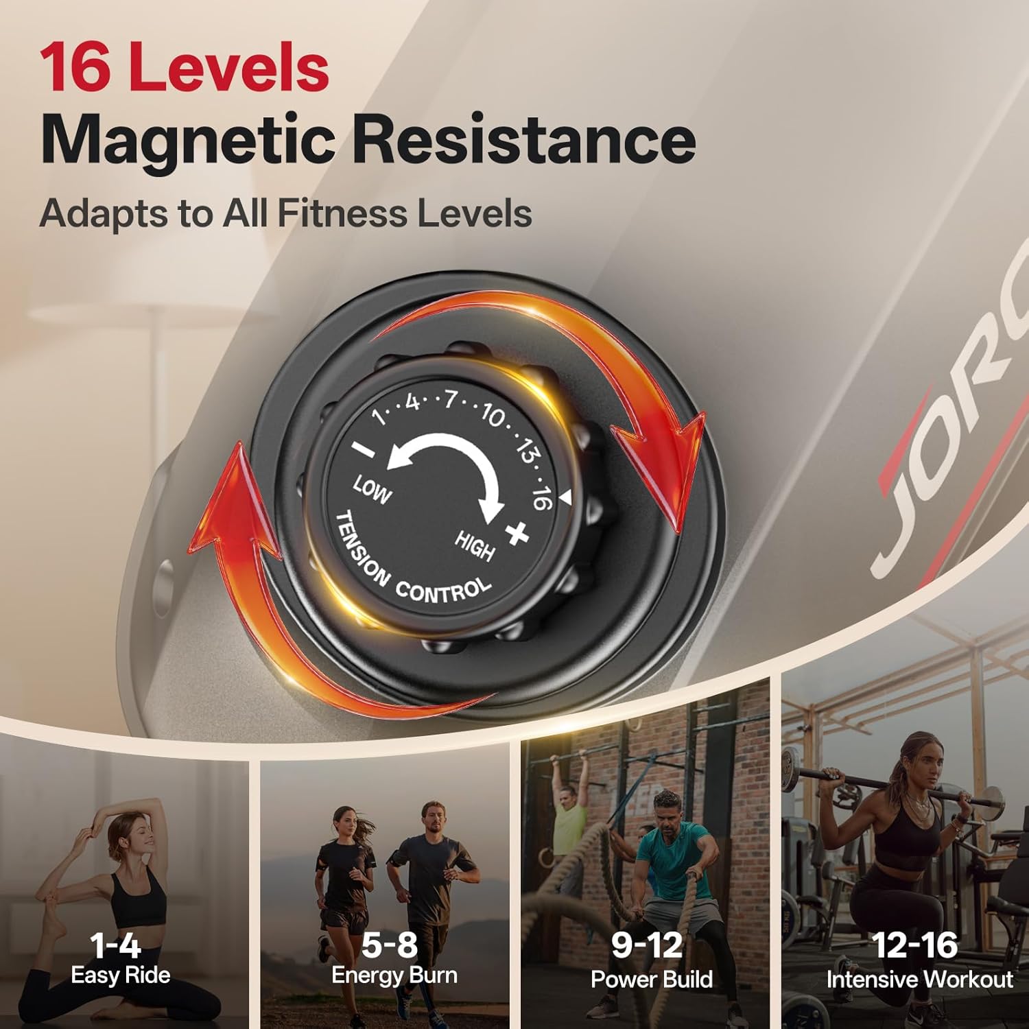 JOROTO JH30/JH30PRO Liege-Ergometer für Zuhause, intelligentes Bluetooth-Magnet-Liegerad, Indoor-Heimtrainer, Ergometer bis 136 kg Belastung, LCD-Display, verstellbarer Sitz für Cardio-Training – Bild 4