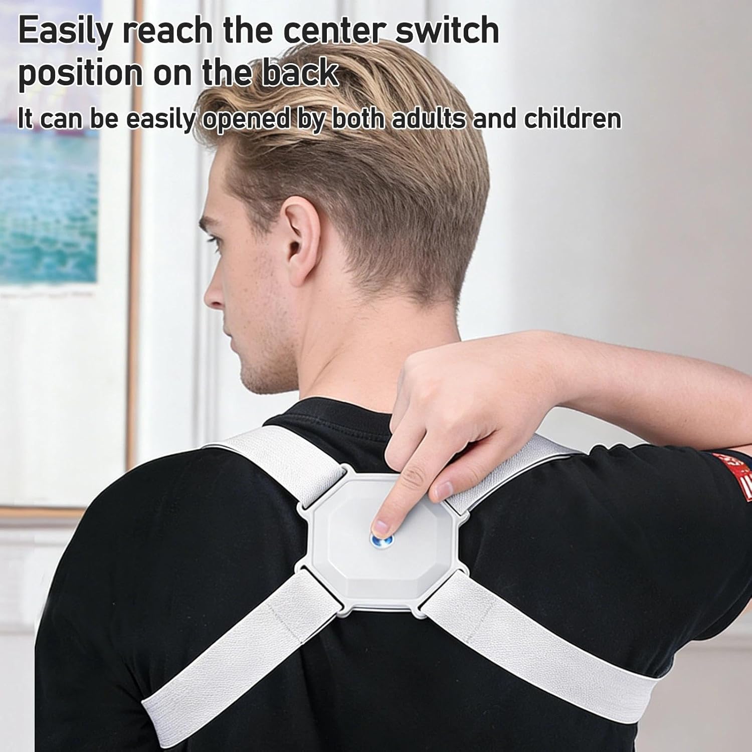 Elektronischer Haltungstrainer, Smart Corrector, Trainer Rücken mit Vibration, Rückenglätter, elektrischer Stützgürtel, orthopädisch verstellbarer Stabilisator, für Kinder, Männer, Frauen (A) – Bild 4