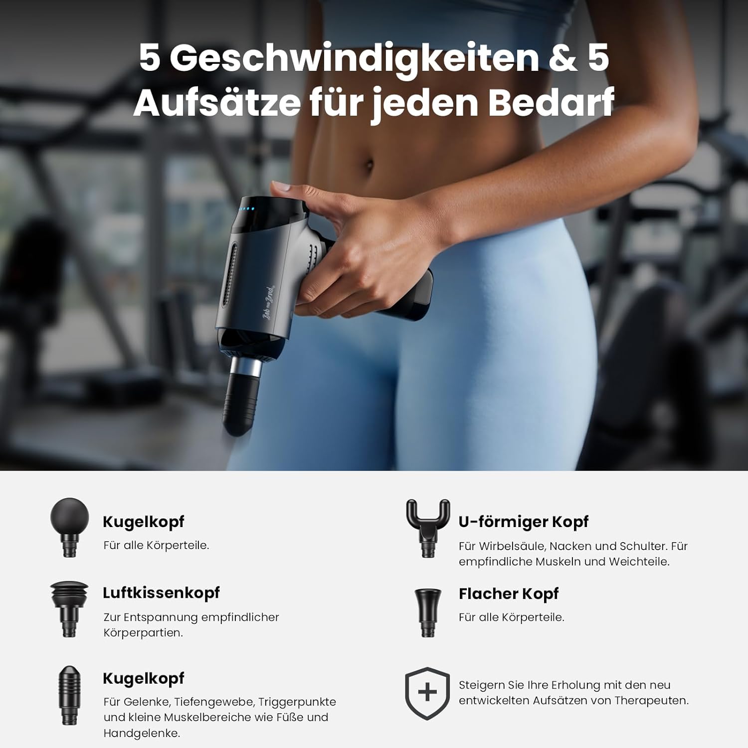 Bob and Brad T2 Massagepistole, Muskelmassagegerät mit 4000-mAh-Akku, 3200 U/min und 10 mm Amplitude, Percussion-Massagepistole mit USB-C-Aufladung, Geschenk für Männer und Frauen – Bild 7
