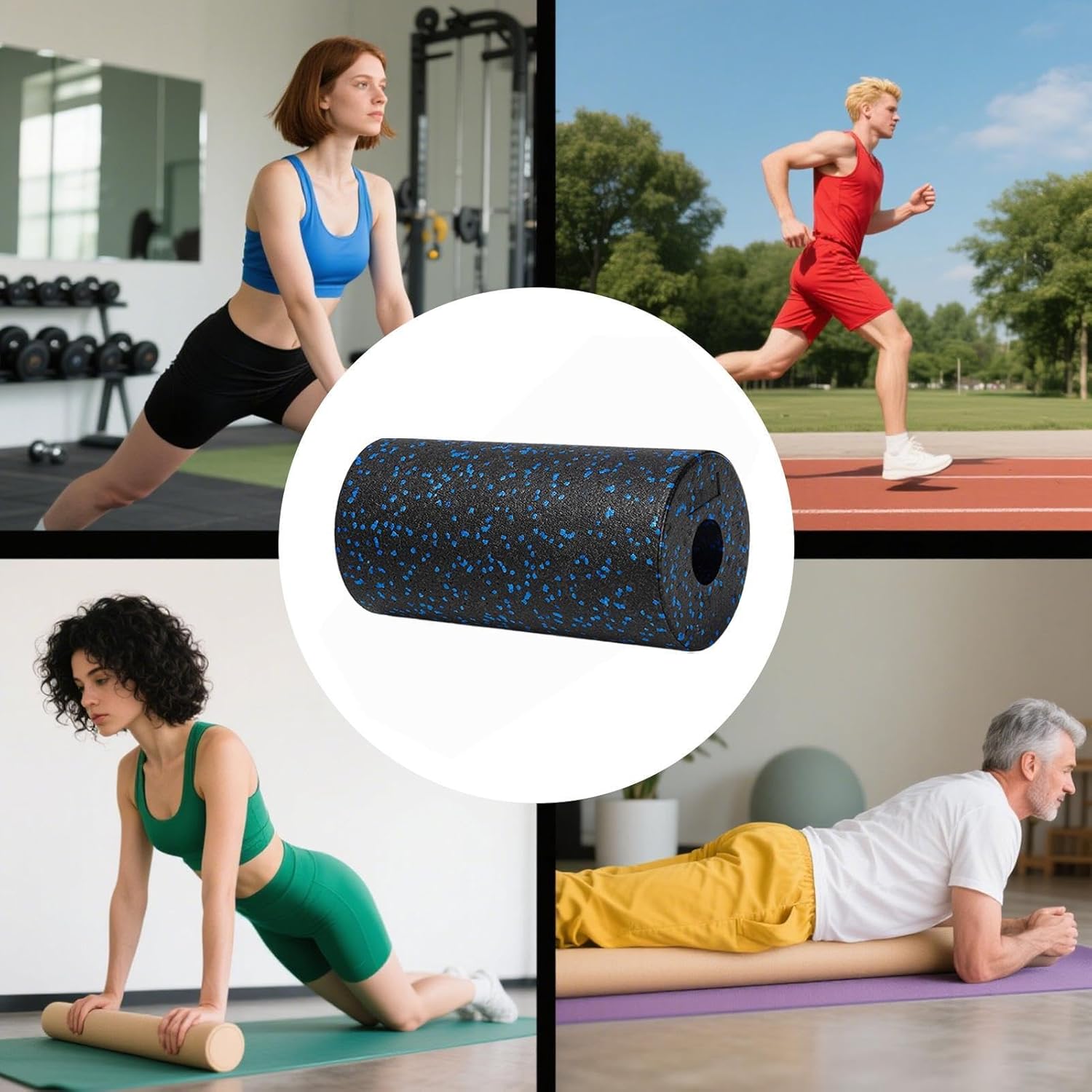 Faszienrolle Schaumstoff mittelhart,30x15cm Rückenmassage Rolle für Füße & Selbstmassage,Effektive Fitness-Rolle für Anfänger & Leistungssportler – Bild 3