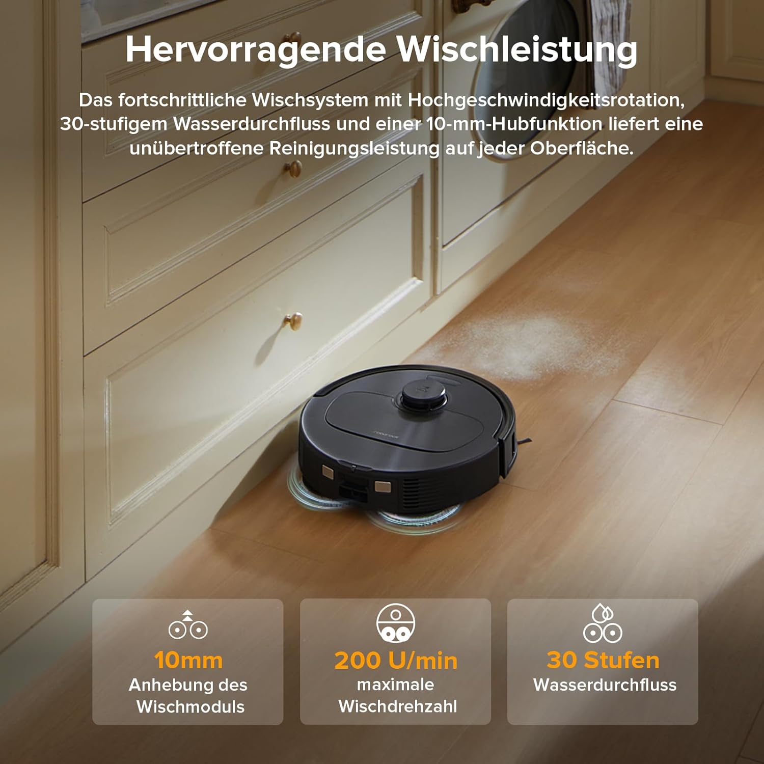 roborock Qrevo Series Roboterstaubsauger mit Wischfunktion, 8000 Pa Saugleistung (verbessert durch Qrevo S), Anti-Tangling-Seitenbürste, Hindernisvermeidung, LiDAR-Navigation, All-in-One-Dock, Schwarz (QV 35A-Set) – Bild 5