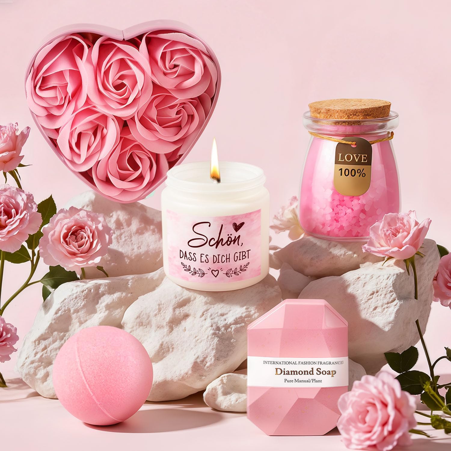 Giftota Geschenke für Frauen, Rosa, 11-teilige Spa-Selfcare-Geschenkidee für Frauen, Wellness-Geschenkset, Freundin, Geburtstag, Valentinstag, Muttertag, Weihnachtstag, Geschenke für Mama, Schwester, beste Freundin – Bild 5
