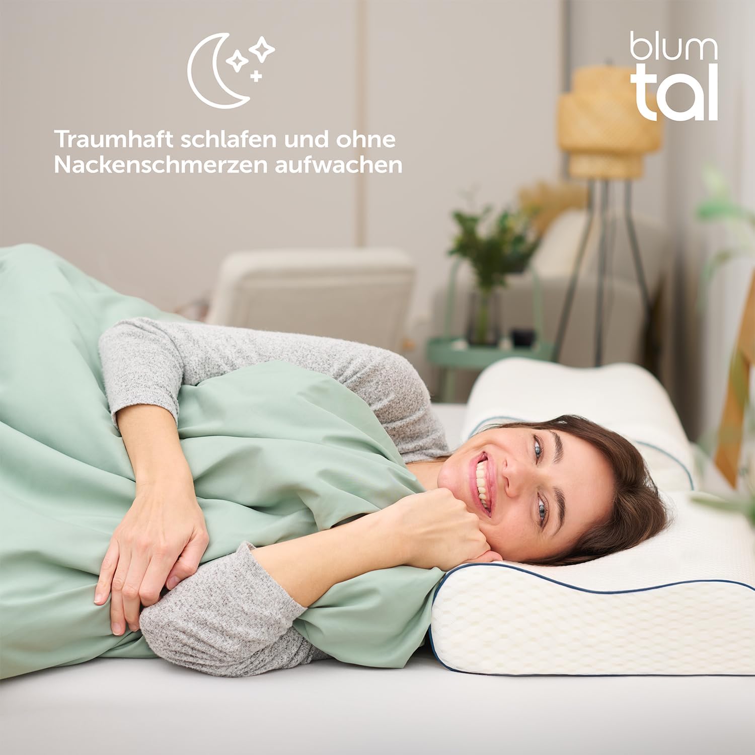 Blumtal Nackenstützkissen, orthopädisches Kissen, Memory-Schaum-Kissen, Öko-Tex-zertifiziertes Kissen, Nackenschmerzkissen, ergonomisches Kissen, Seitenschläfer, Nackenkissenbett – Bild 7