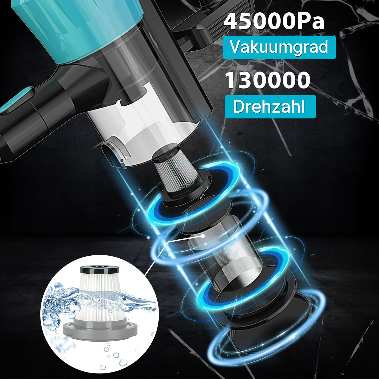 Akku Staubsauger für Makita Akku 18V, 45000Pa 550W Staubsauger Kabellos mit HEPA Filter x 2, 6-in-1 Leichter Handstaubsauger für Tierhaare, Teppich und Hart (Ohne Akku) – Bild 3