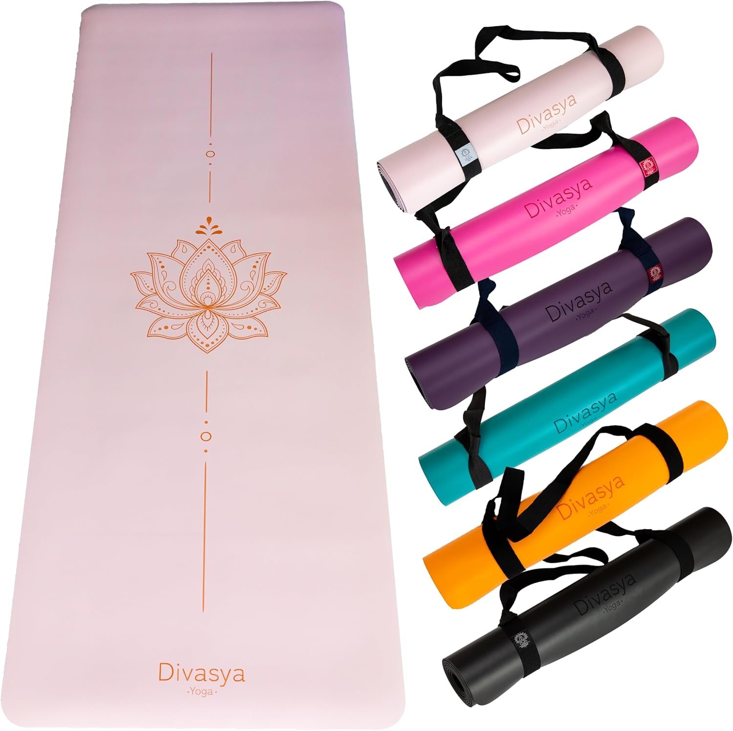 Rutschfeste Premium-Yogamatte: Rutschfester Naturkautschuk und japanische Profi-Griffoberfläche | 185 x 68 x 0,45 cm | Tragegurt | 4,5 mm dicke Yogamatte, rutschfest