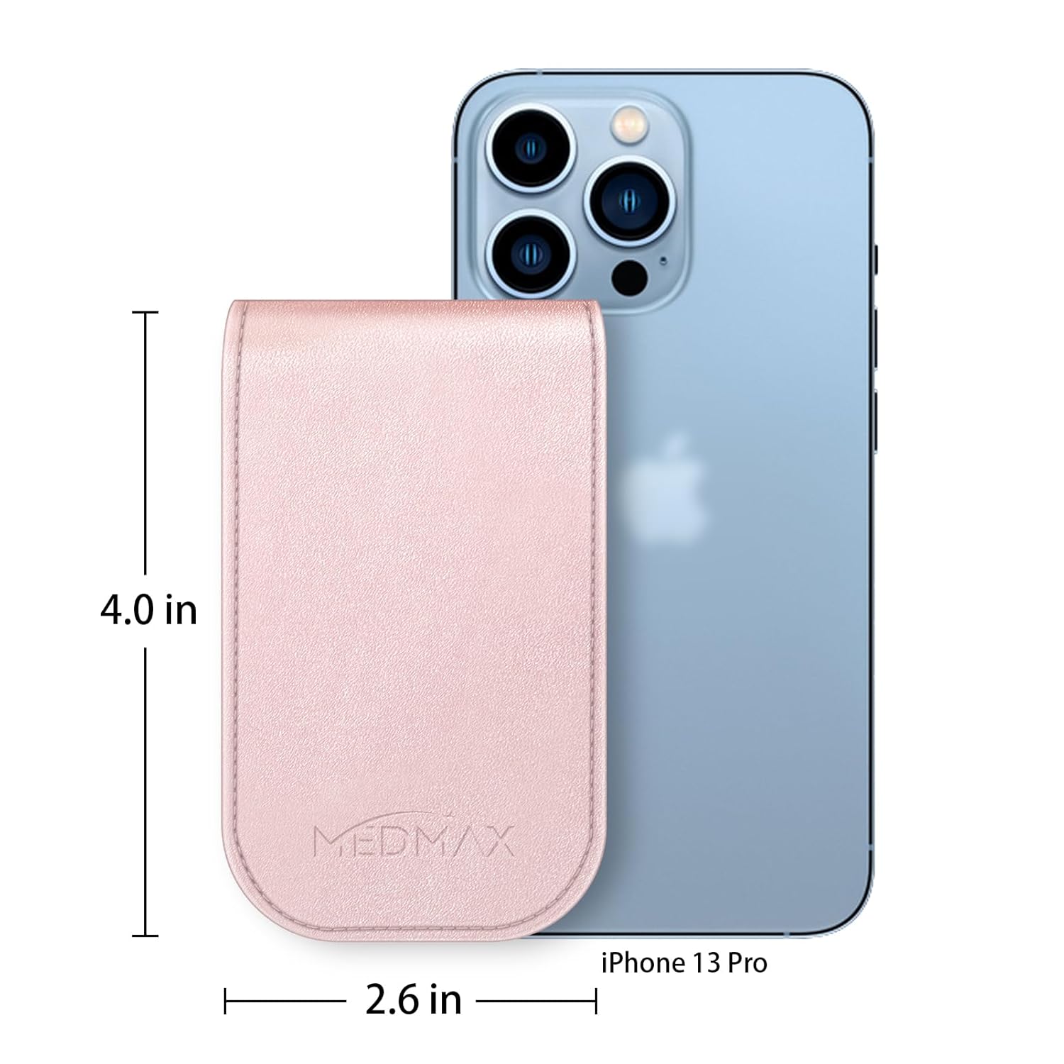 MEDMAX Hülle für Freestyle Libre 3/2 / Libre Reader Blutzuckermessgerät, Tasche mit Halshalter zum Umhängen, Kunstleder-Schutzhülle mit Karabiner-Clip für Diabetiker (Roségold) – Bild 7