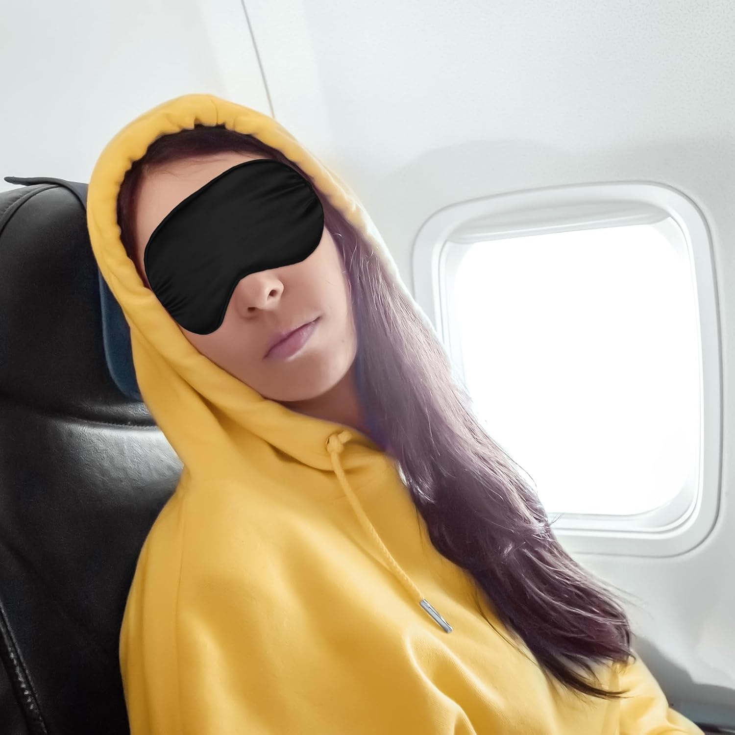 Molain 2er Pack Seidenschlafmaske Damen, weiche Seidenschlafmaske, Augenmaske mit verstellbarem Riemen, Schlafmaske, lichtblockierende Schlafmaske für Pausenreisen, blockiert Licht – Bild 5