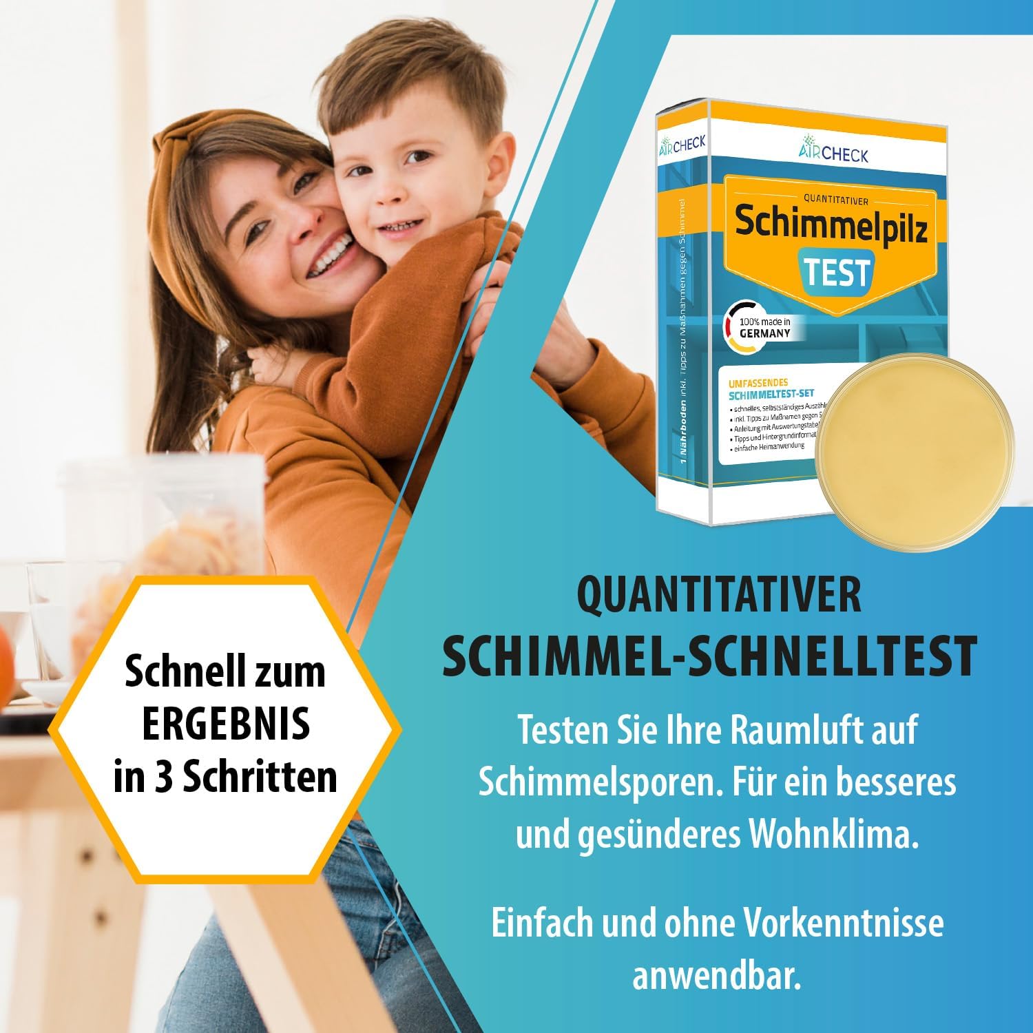 Schimmeltest für zu Hause – 1 x Schnell-Schimmeltest zur Feststellung von Schimmelbefall im Wohnzimmer – Bild 5