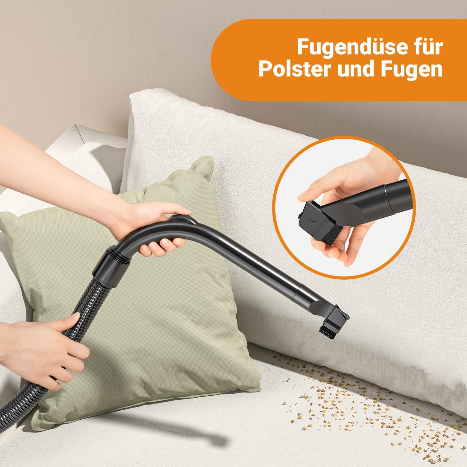 Staubsauger ohne Beutel, 1200 W, starke Saugleistung, kompakter leichter Staubsauger ohne Beutel, leise – Bild 7