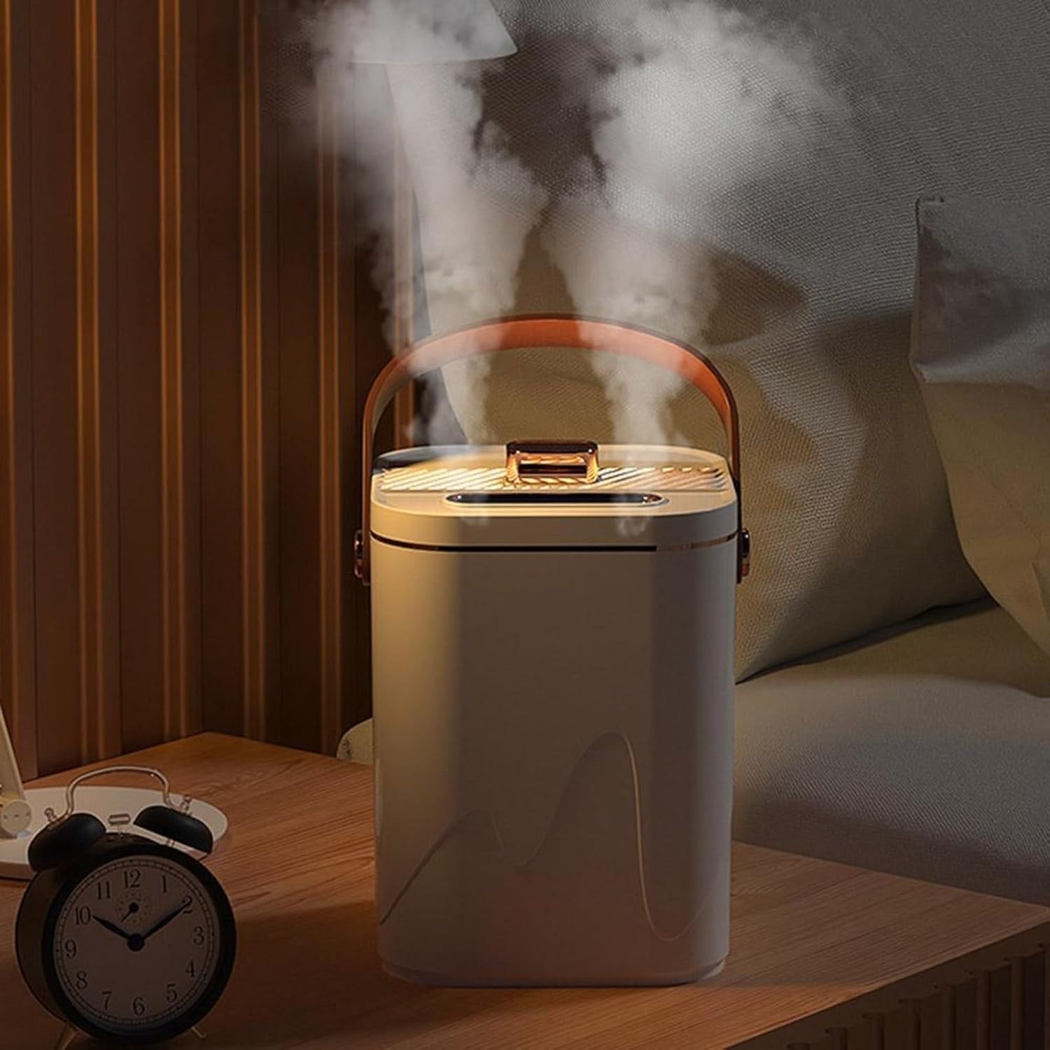 Tragbarer Luftbefeuchter, 1800 ml, großes Fassungsvermögen, Doppelspray, wiederaufladbar, leiser Betrieb, einstellbare Einstellungen, automatische Abschaltung, für Schlafzimmer, Heimbüro – Bild 4