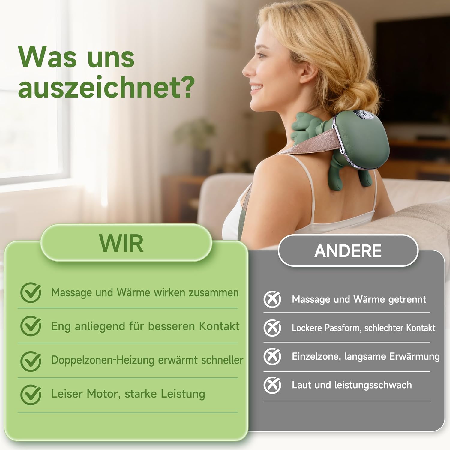 4D Bionic Hand-Nackenmassagegerät, elektrisches Shiatsu-Massagegerät mit 3 Intensitätsstufen und 2 Wärmeeinstellungen, Tiefengewebsmassage für Nacken und Schultern, lindert Muskelverspannungen und Müdigkeit – Bild 6