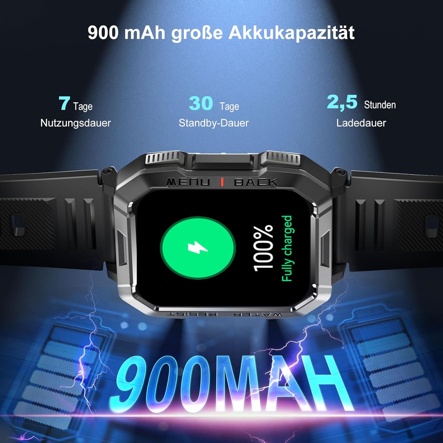 Blackview Smart Watch Herren Fitnessuhr mit Telefonfunktion, Anrufe tätigen/empfangen, Kompass, IP68 wasserdicht, Sportuhr mit 100+ Sportmodi, Herzfrequenz-Schlafmonitor, Schrittzähler, Uhr für Android iOS – Bild 7