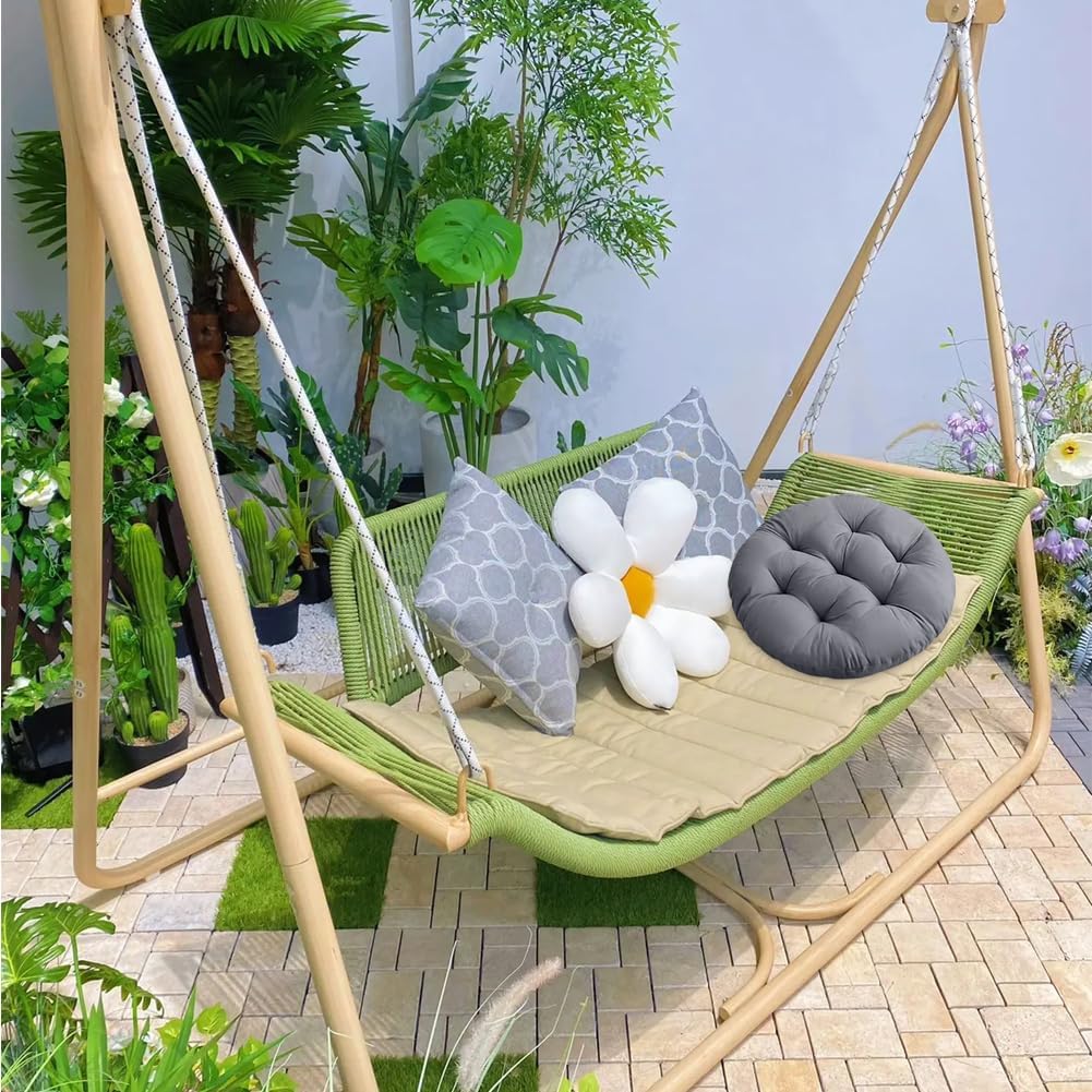 Sitzkissen rund 40 cm, 4 Stück, Bodenkissen, runde Sitzpolster, Stuhlkissen, Kissen für Wohnzimmer, Esszimmerstuhl, Stuhl für drinnen, draußen (Dunkelgrau) – Bild 5