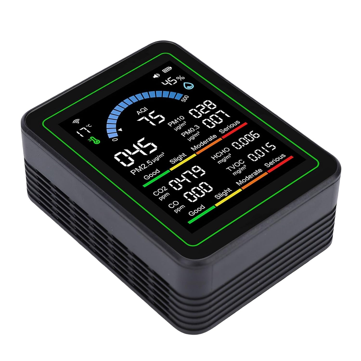 Cocoarm Intelligenter Luftqualitätsmonitor, ABS-Material, 10-in-1-CO2-PM2,5-TVOC-Tester für Zuhause, Innenluftqualitäts-App, kompatibel mit integrierten Funktionen – Bild 4