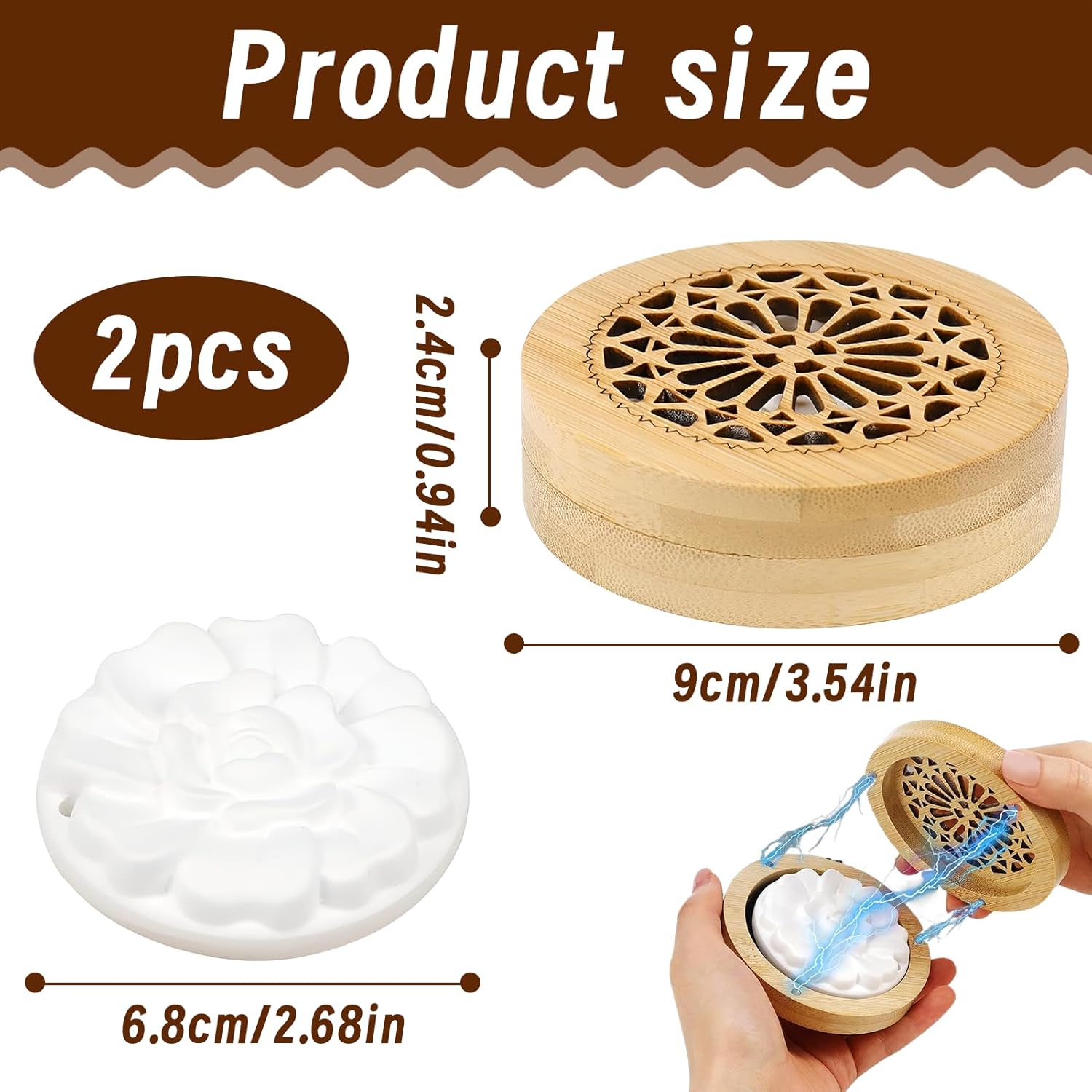 1 x Duftsteine für ätherische Öle, Diffusor für ätherische Öle, Diffusor für ätherische Öle, klein mit 1 Räucherschachtel, Diffusor-Ornament-Duftstein, für Aromatherapie im Schlafzimmer – Bild 2