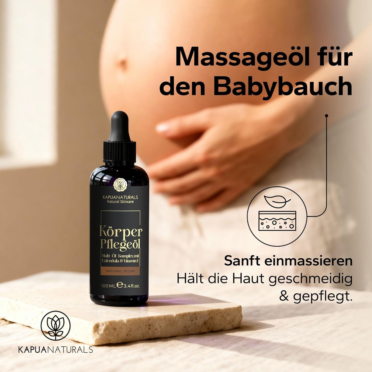 Hydro-Lipid Bio-Körperöl • Körperöl mit Hyaluronsäure & Ringelblume • Für straffe, gepflegte Haut • Bei Dehnungsstreifen und Cellulite • Narbenpflege & Massageöl • 100 % natürlich – Hergestellt in Deutschland – Bild 8