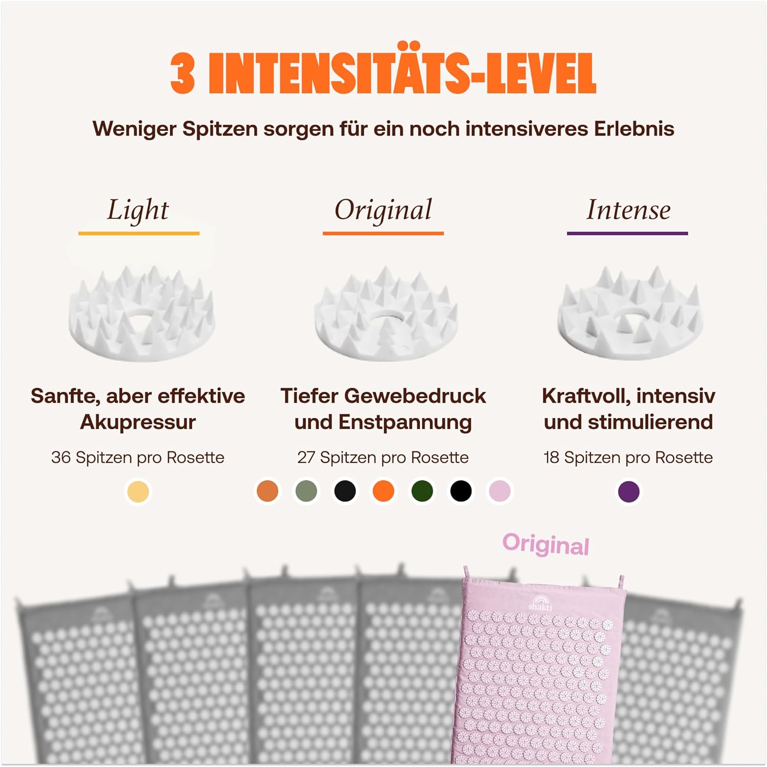 ShaktiMat (Das Original seit 2007) Akupressurmatte und Akupressurkissen zur Entspannung für Rücken, Nacken, Füße, ethisch handgefertigt, GOTS-zertifizierte Bio-Baumwolle, Rosa – Bild 4