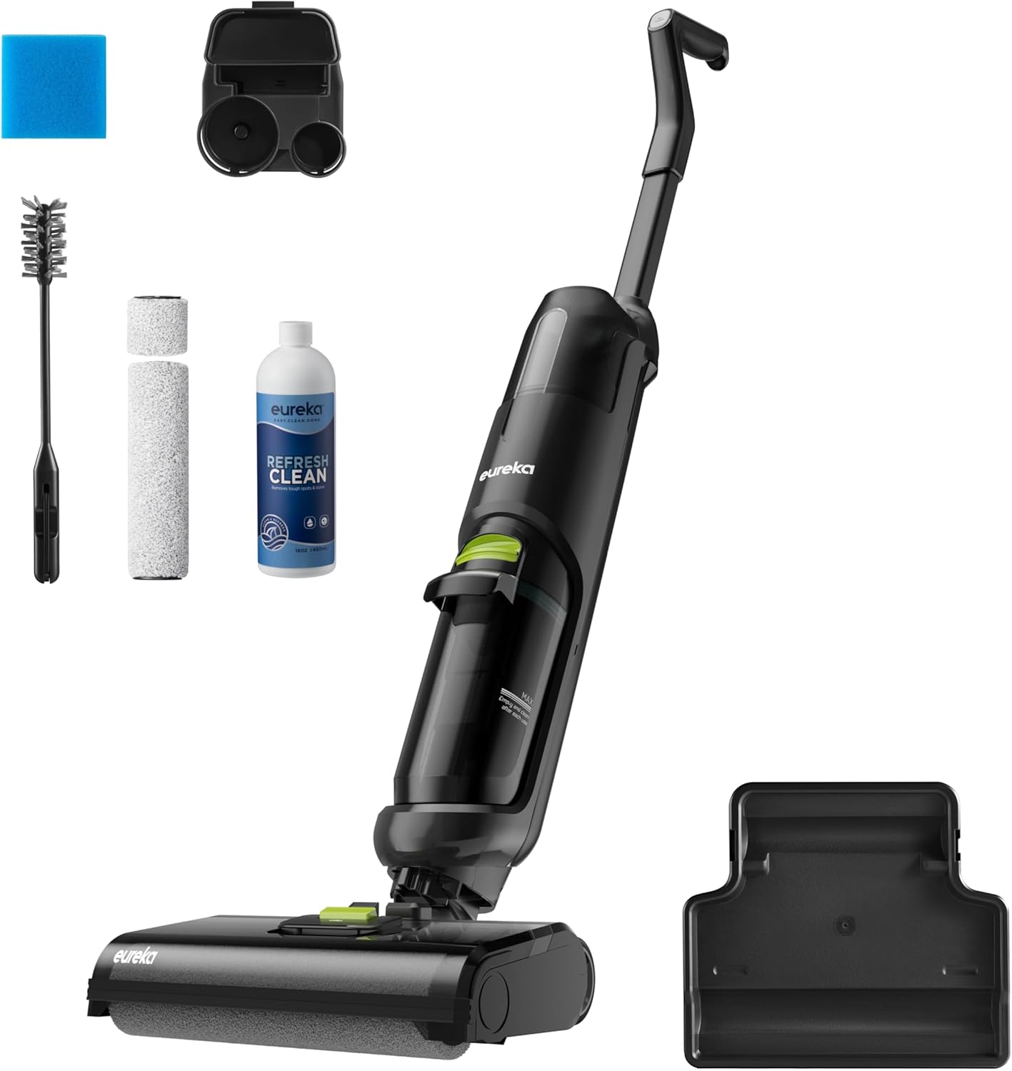 EUREKA NEW400 Nass-/Trockensauger kabellos, intelligenter Nass-Trockensauger mit Dual-Tank-Design, selbstreinigender Bodenreiniger, leichter Wischsauger kabellos für Hartböden, Tierhaare, Essensreste