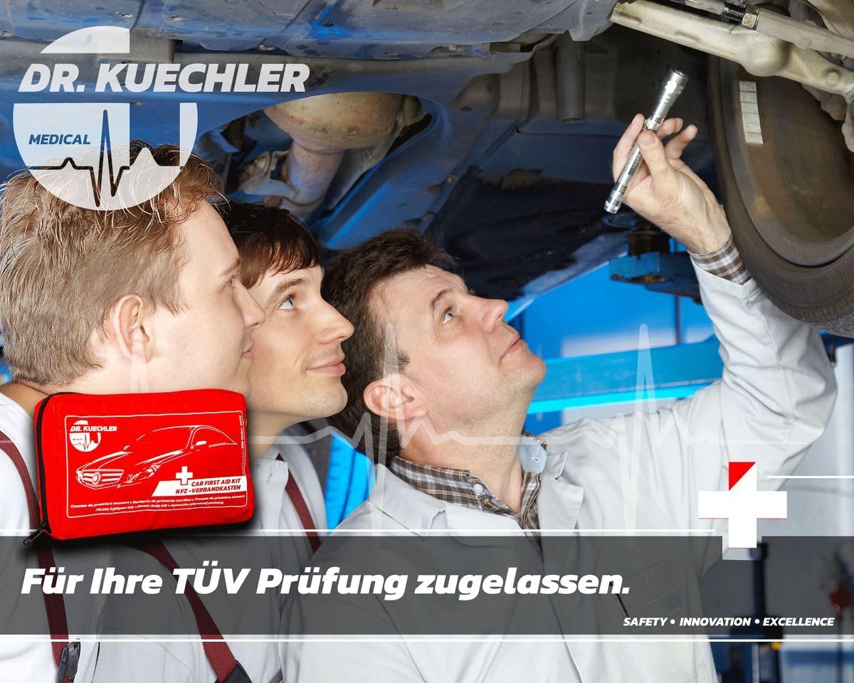 Hochwertige Auto-Verbandstasche, DIN-Norm 13164, 2026, Auto, Kfz-Verbandskasten, für TÜV-Prüfung, Kompletter Verbandskasten Auto, Farbe Verbandskasten: Rot – Bild 6