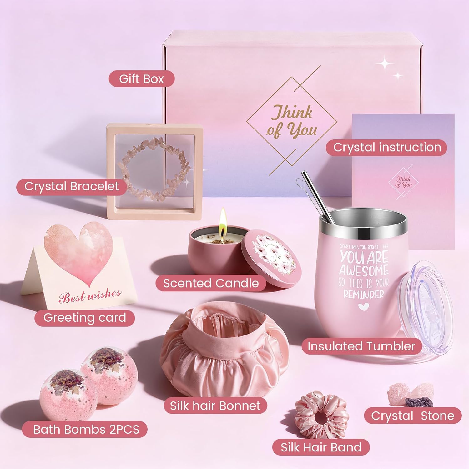 Muttertagsgeschenk für Mama – Geschenkset Damen Wellness-Set, Geburtstagsgeschenk für Mutter, Muttertagsgeschenk für Sie, Frau, Oma, 10-teiliges Spa-Set mit Thermobecher, Kerze, Badebomben – Bild 2