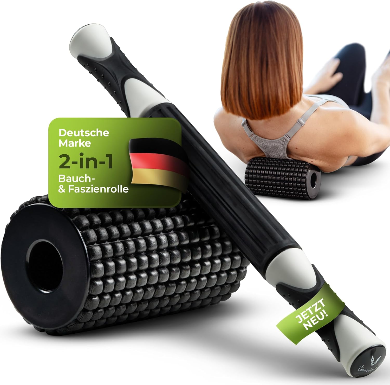 Faszienrolle 2-in-1 – Bauchrolle & Massagerolle | Rücken & Wirbelsäule schnell entspannen | Oberschenkelrolle, Beinrolle und Rückenrolle | Effektive Massage und Muskelregeneration für Sportler – Bild 2