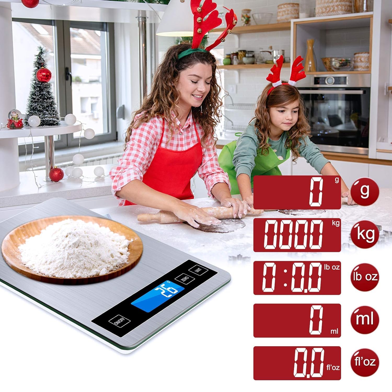 Küchenwaage Digitale Küchenwaage – Digitale Waage bis 15 kg und wunderbare Präzision bis 1 g | g/kg/lb:oz/ml/fl'oz | Typ oder batteriebetrieben | Haushaltswaagen – Bild 4