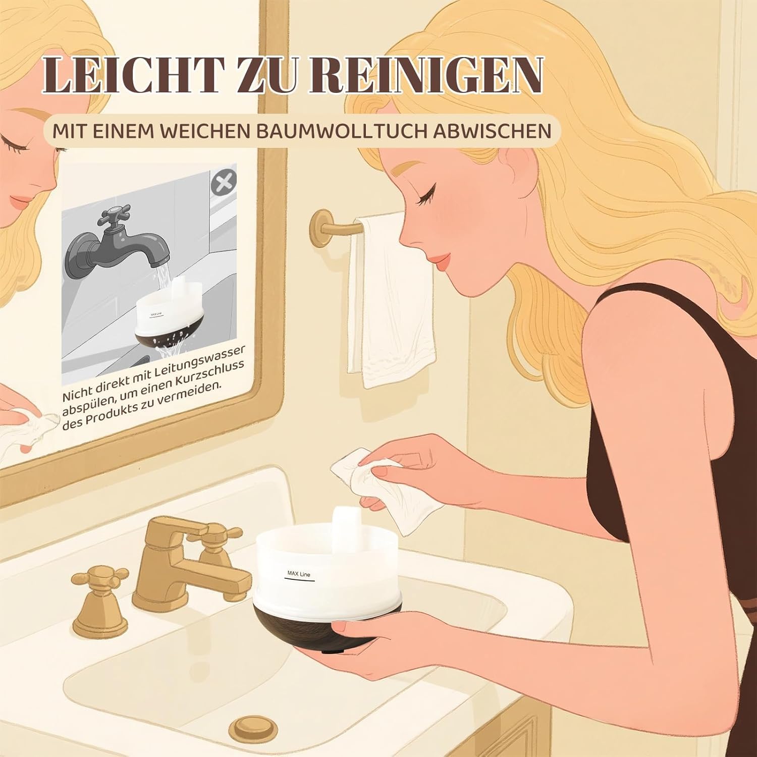Aromadiffusor für ätherische Öle, 300 ml Ultraschalldiffusor, Luftbefeuchter mit kühlem Nebel, 7-Farben-LED-Licht und automatische Abschaltung – Bild 2