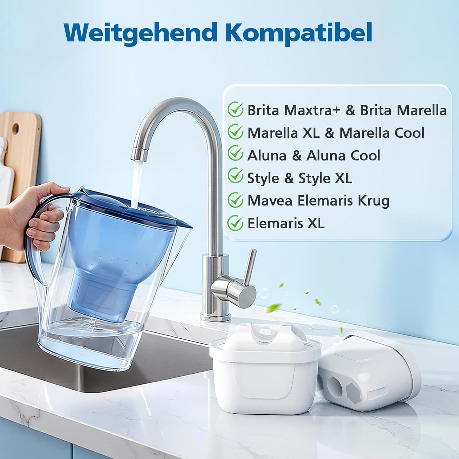 12 Stück Wasserfilterkartuschen kompatibel mit Brita Maxtra+, Filterkartuschen Ersatz für Brita Maxtra Plus, Style, Marella, Elemaris XL, Aluna Wassertank – Bild 2