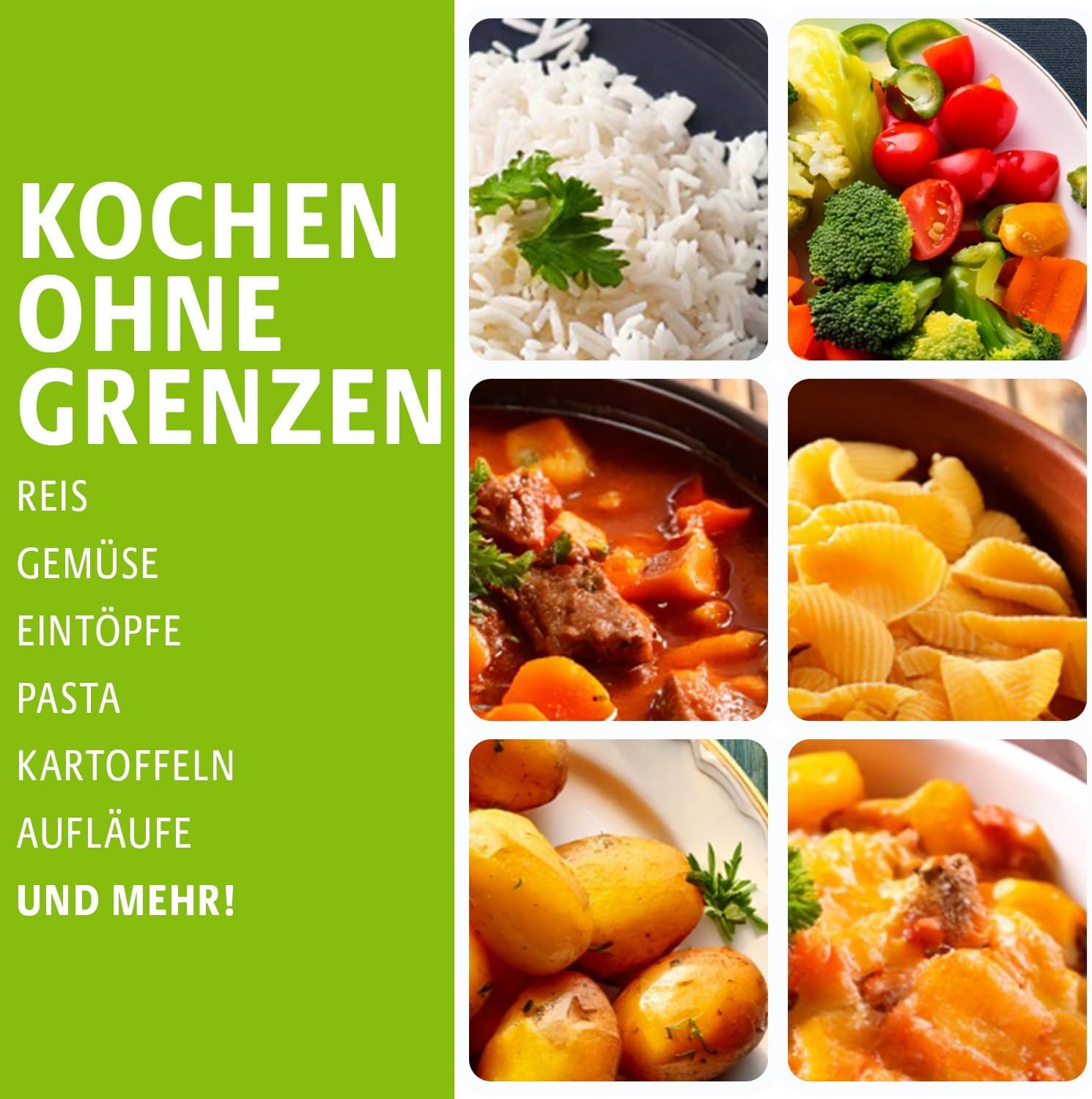 Basilico Mikrowellen-Kartoffelkocher, Dampfgarer für Kartoffeln und anderes Gemüse, energiesparende und schnelle Zubereitung, spülmaschinenfest, Durchmesser 23 cm – Bild 7