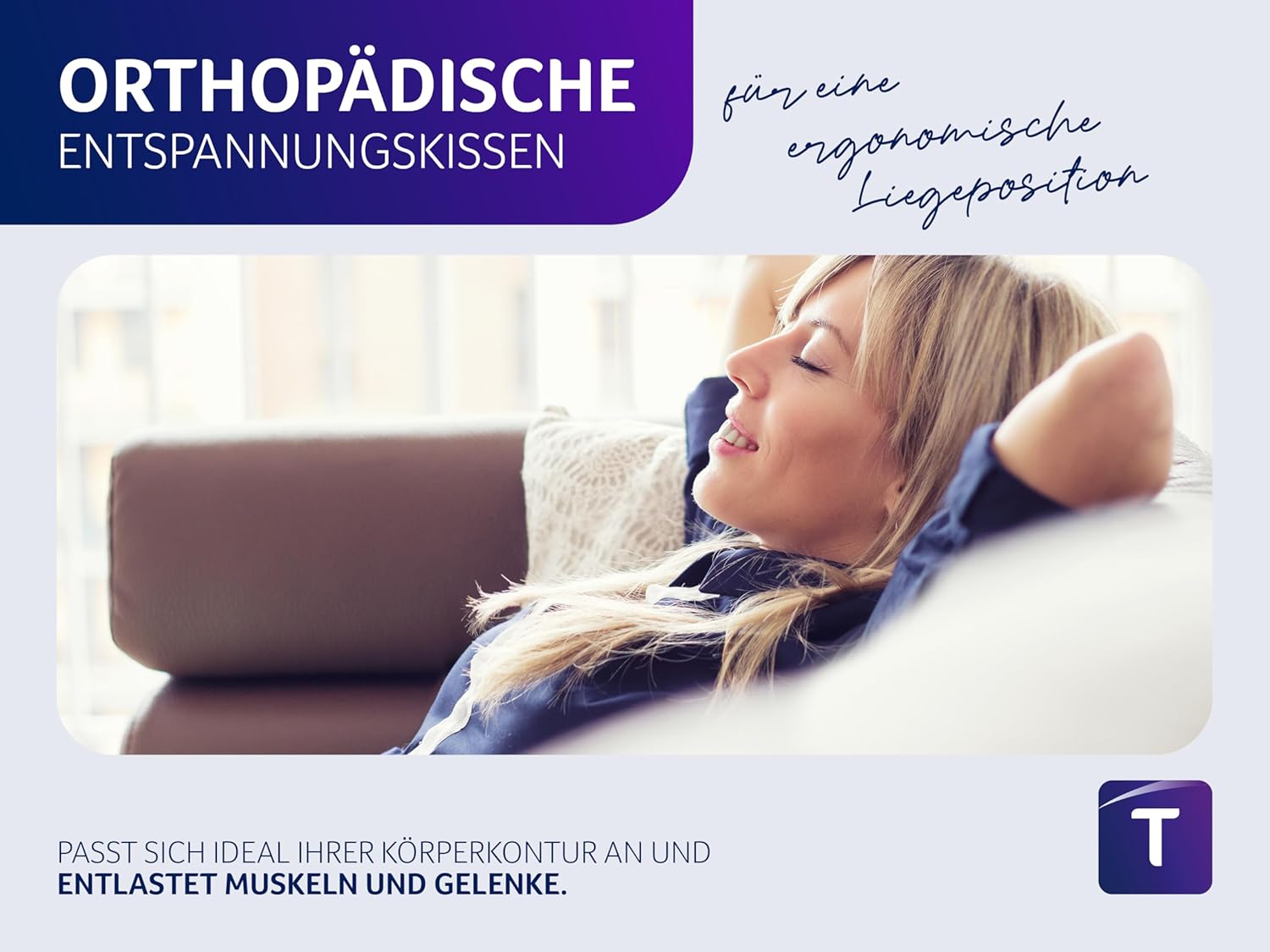 Traumnacht Orthopädisches Rücken-/Lendenkissen aus Visco mit viskoelastischem Schaumstoffkern und hautfreundlichem Mikroplüschbezug, Öko-Tex-zertifiziert, hergestellt nach deutschem Qualitätsstandard – Bild 5
