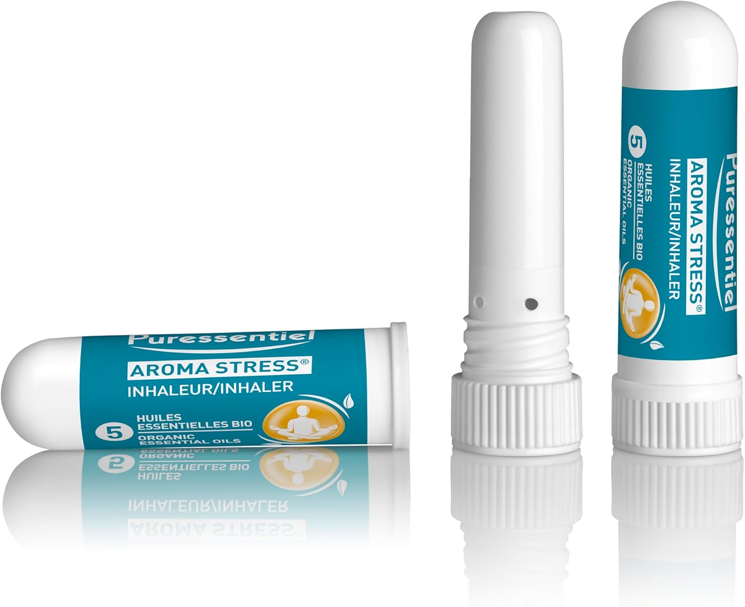 Puressentiel Aroma Stress – Aroma-Stress-Inhalator mit 5 ätherischen Ölen – hilft Stress abzubauen – lindert Ängste – 1 ml